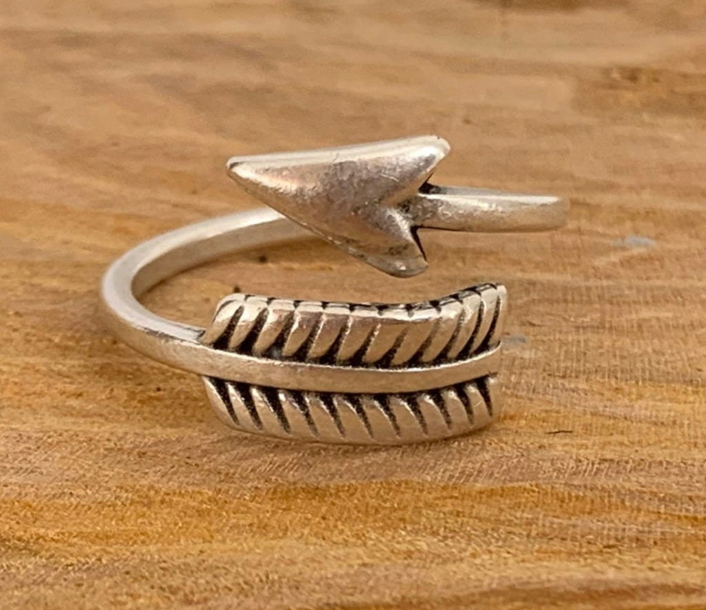 Arrow ring, adjustable arrow, silver ring, tribal boho rings, woman boho ring.