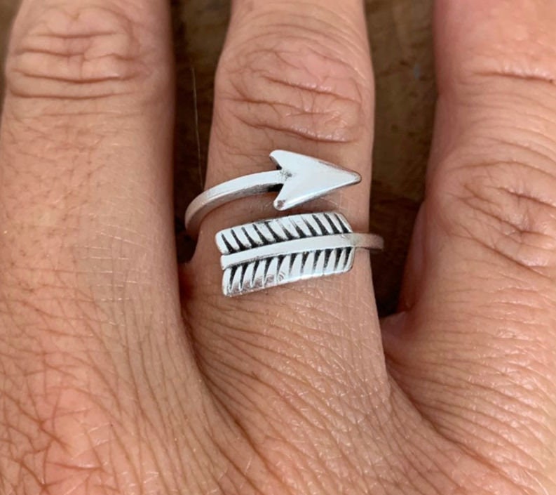 Arrow ring, adjustable arrow, silver ring, tribal boho rings, woman boho ring.