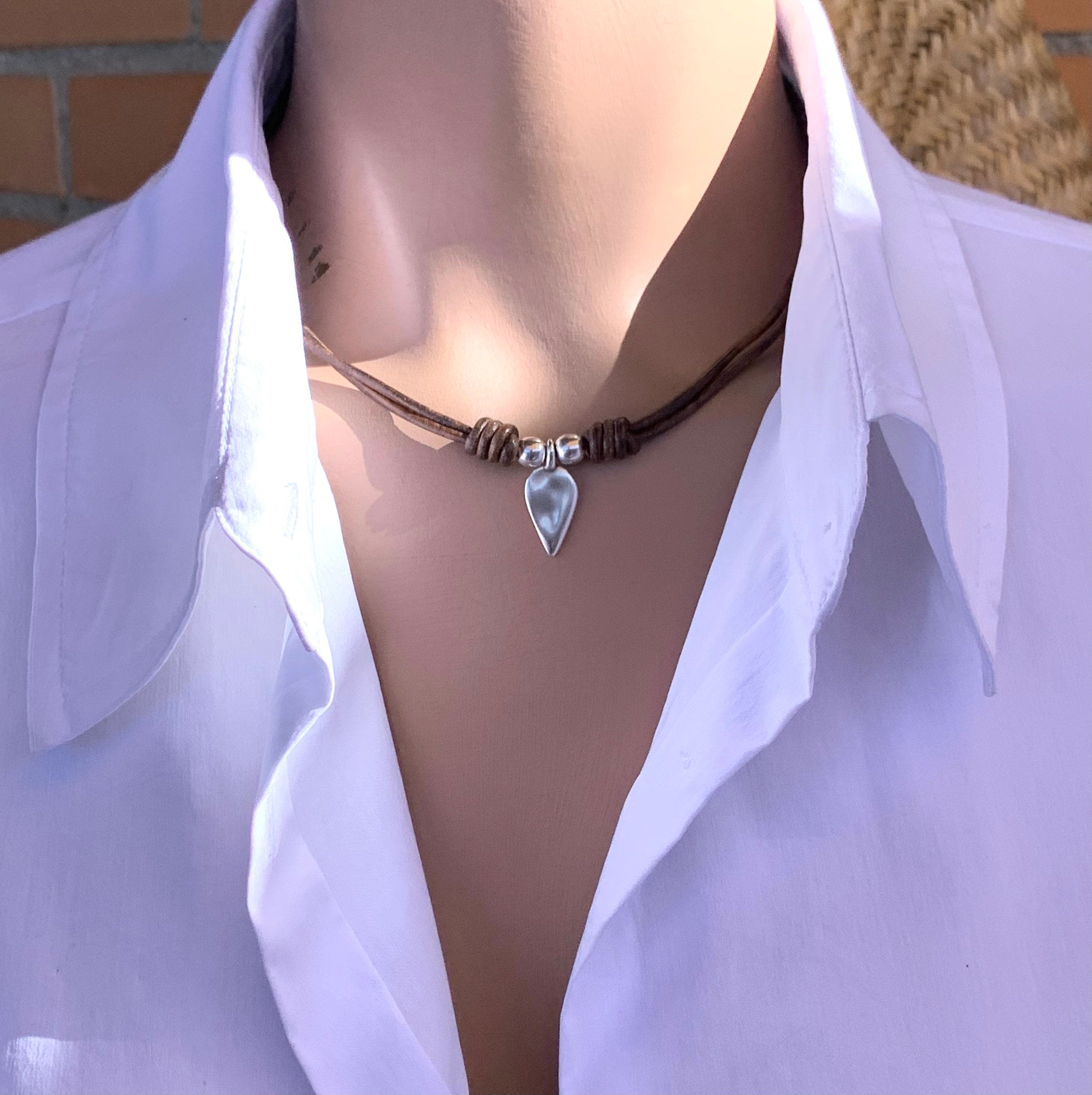 minimalist leather choker, bohemian choker, everyday jewelry, surf choker, summer choker, style, leather jewelry, cord choker