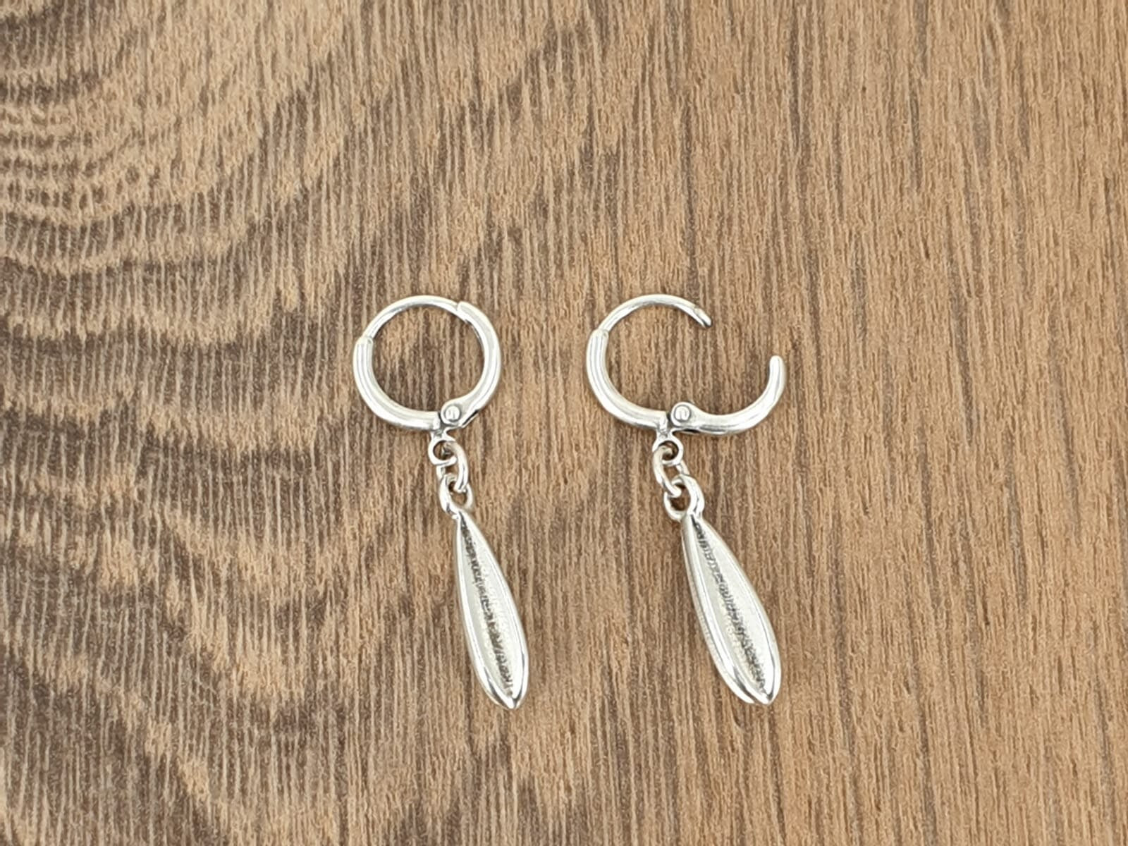 Handmade Silver Teardrop Earrings – Textured Metal Statement Studs with Organic Elegance, Matte Silver Studs with Nature-Inspired Texture