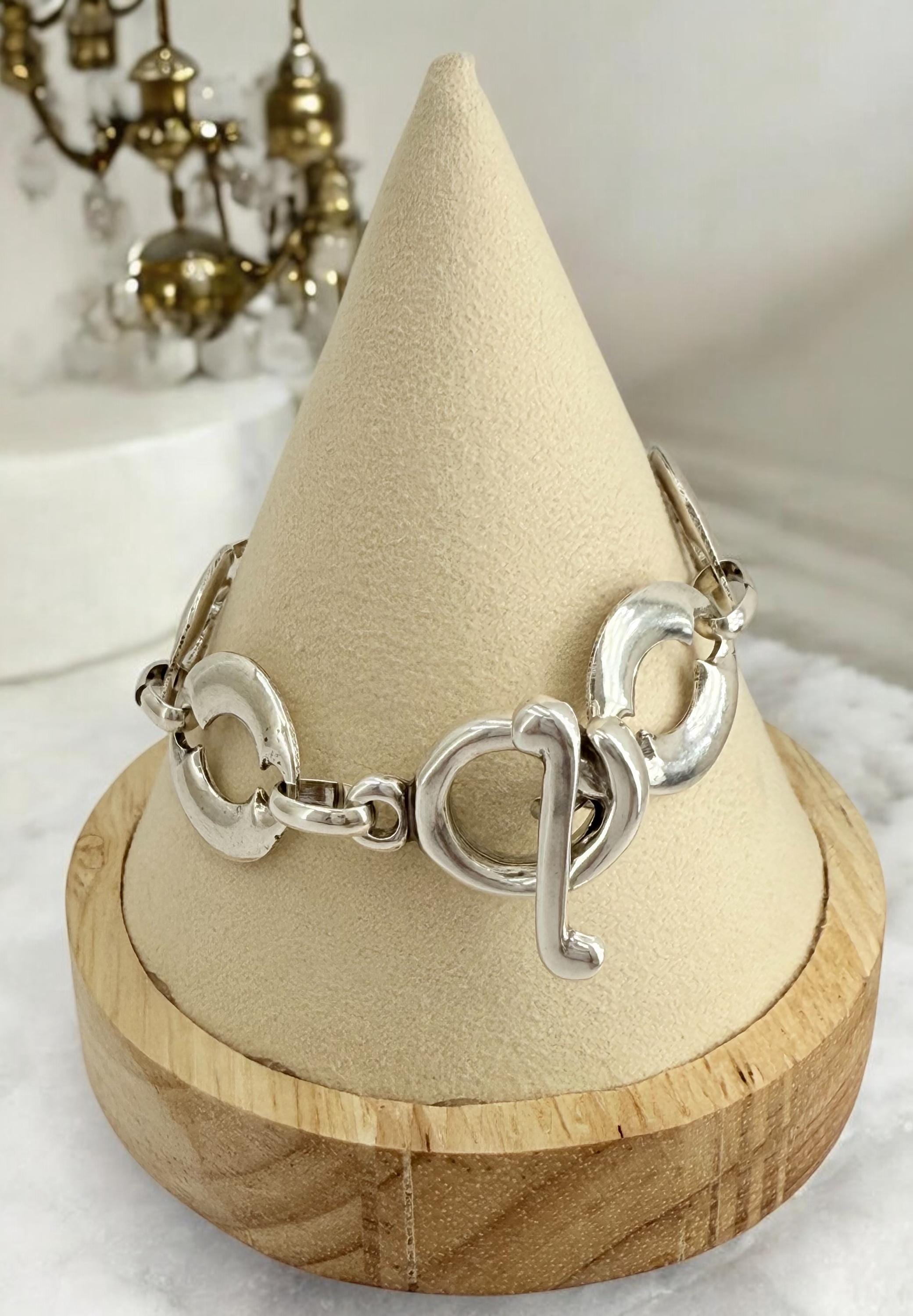 Chunky silver chain toggle bracelet, statement bracelet, thick chain bracelet, bold bracelet, bulky bracelet, gift for her, uno de 50 style