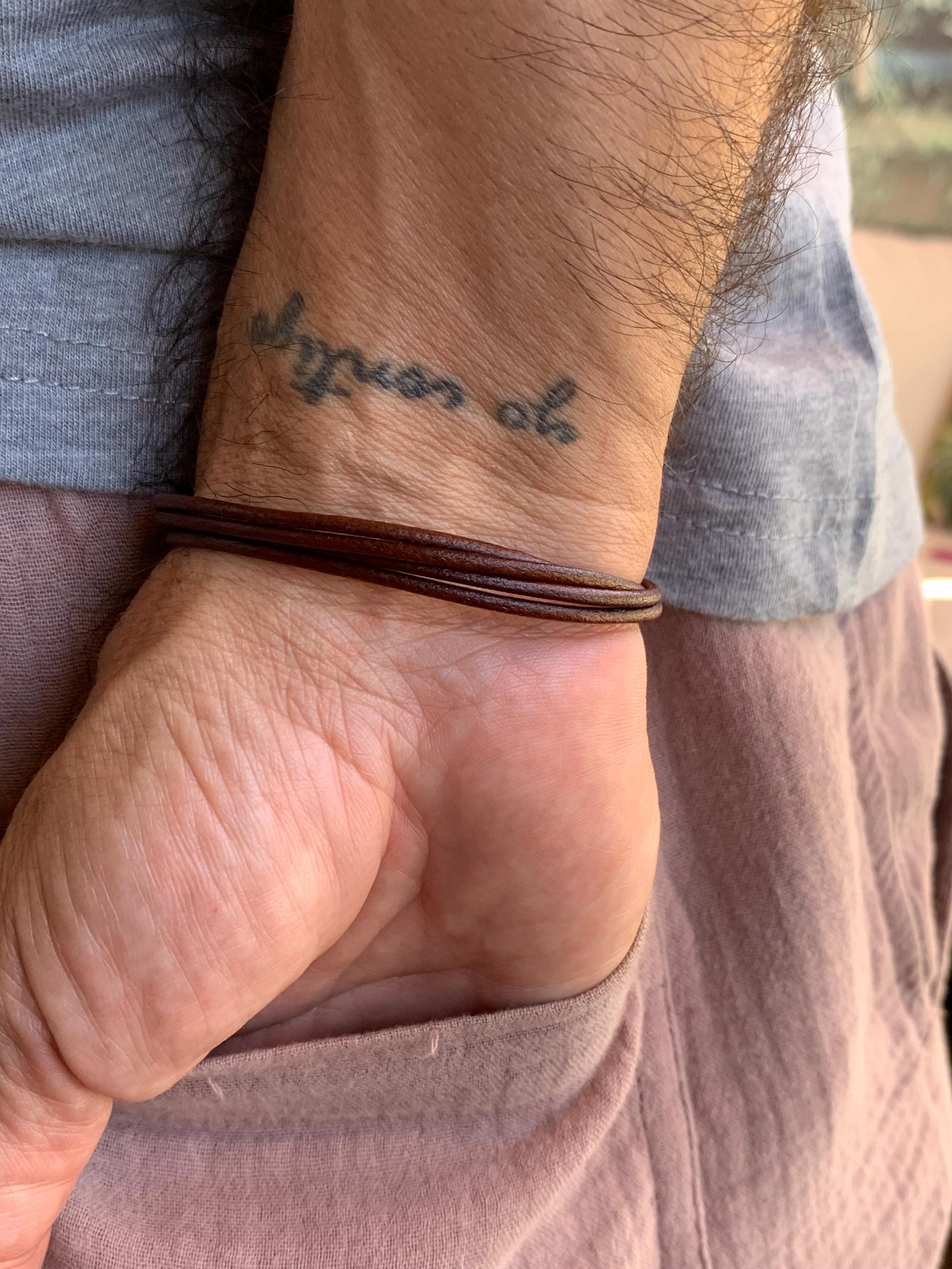 Boho Modern Leather Wrap Bracelet – Unisex Layered Cuff with Silver-Plated Accent, Custom Made to Fit, uno de 50 style, unisex couple gift