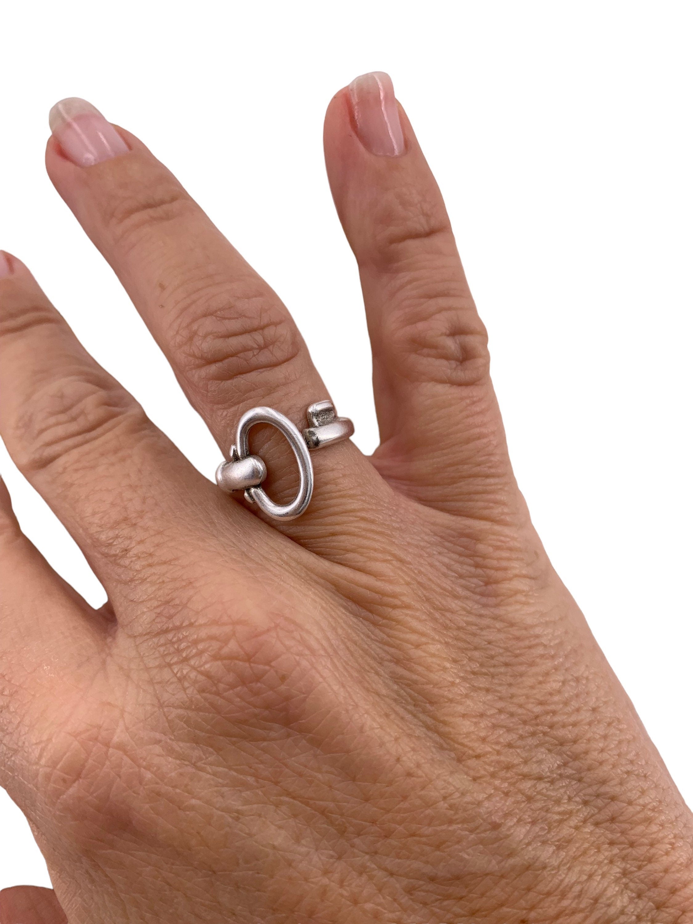 Key ring, boho silver ring, boho silver ring, original boho rings, shiny ring, statement ring, bohemian ring, Uno de 50 style