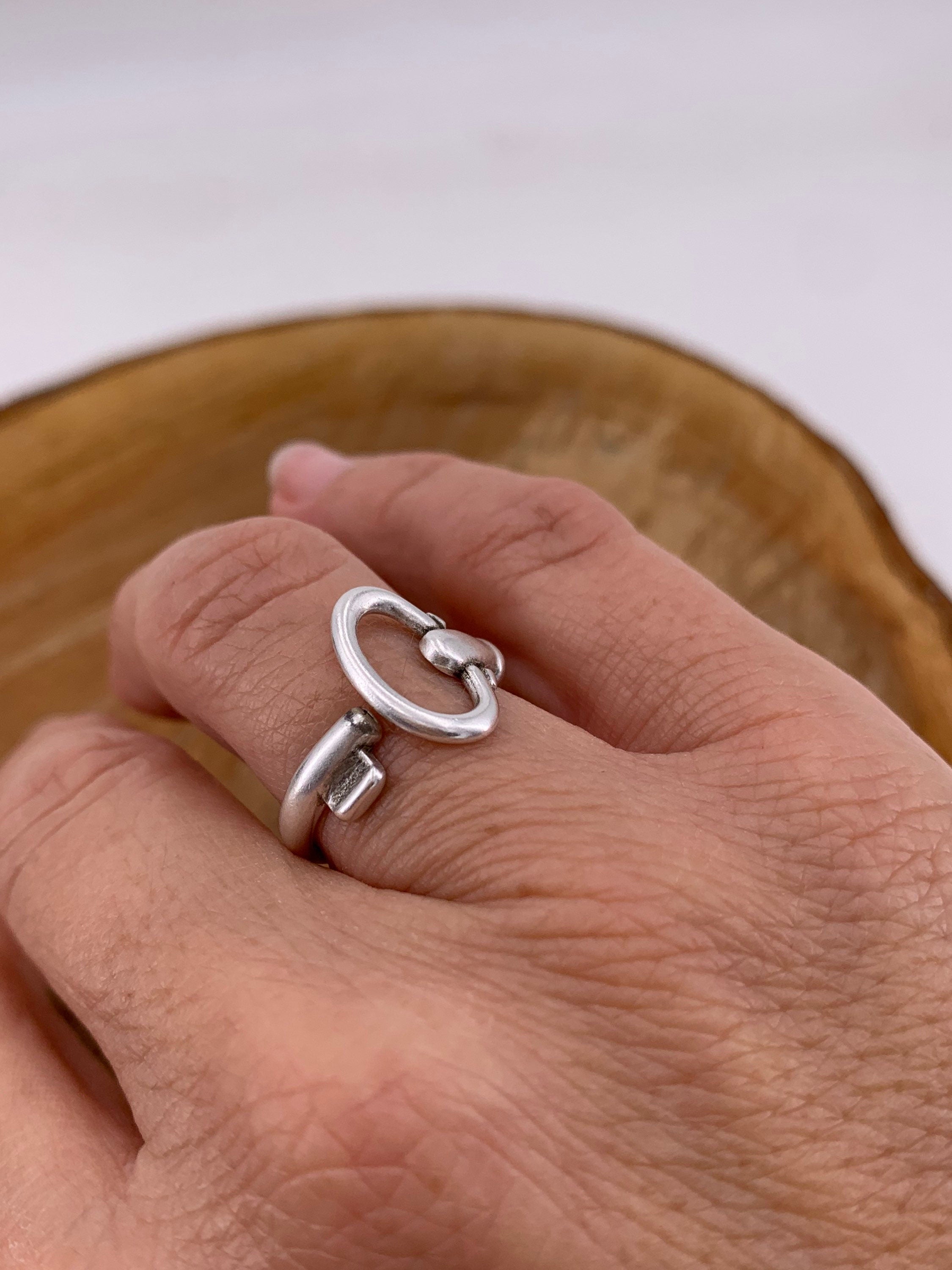 Key ring, boho silver ring, boho silver ring, original boho rings, shiny ring, statement ring, bohemian ring, Uno de 50 style