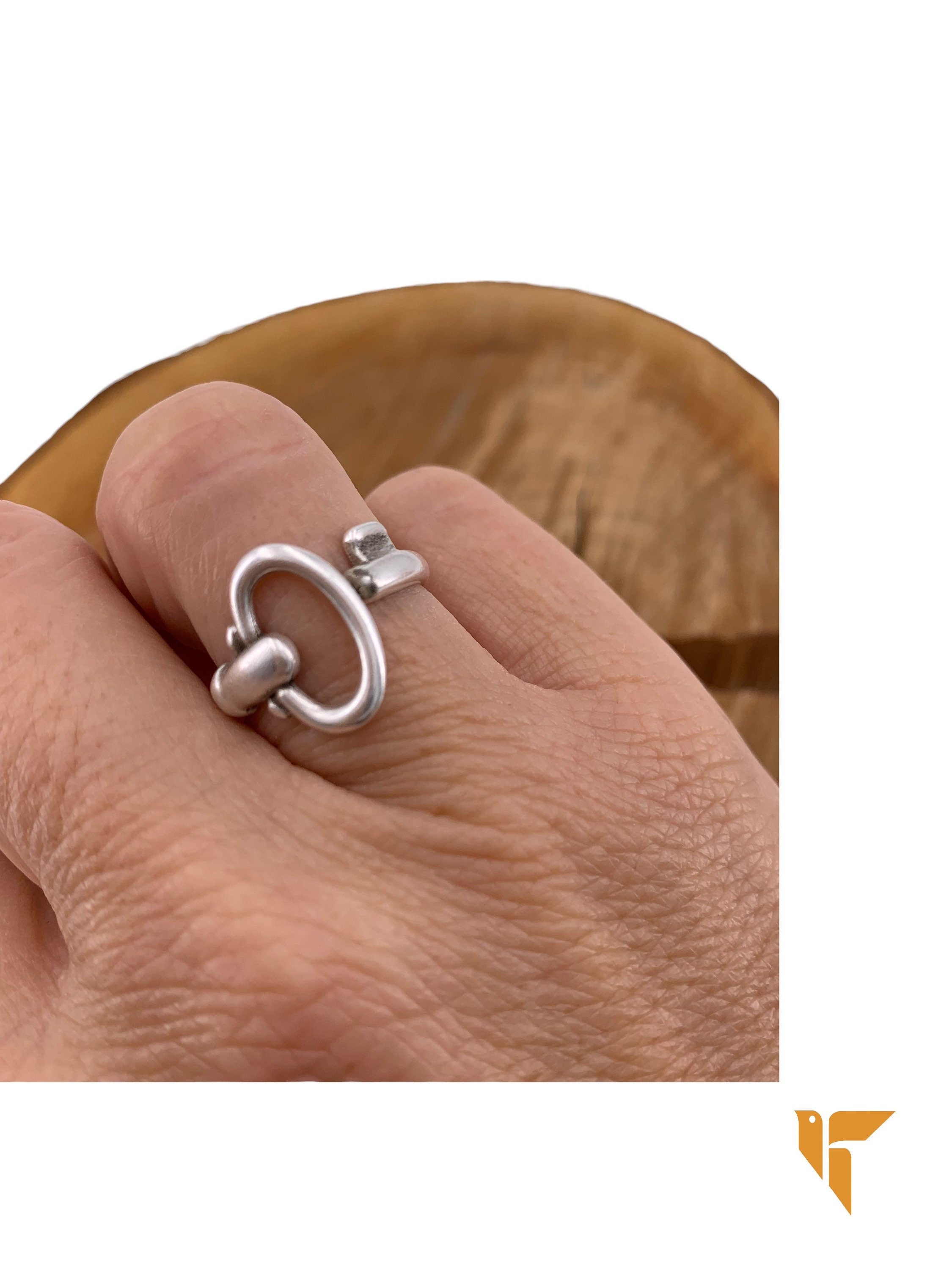 Key ring, boho silver ring, boho silver ring, original boho rings, shiny ring, statement ring, bohemian ring, Uno de 50 style