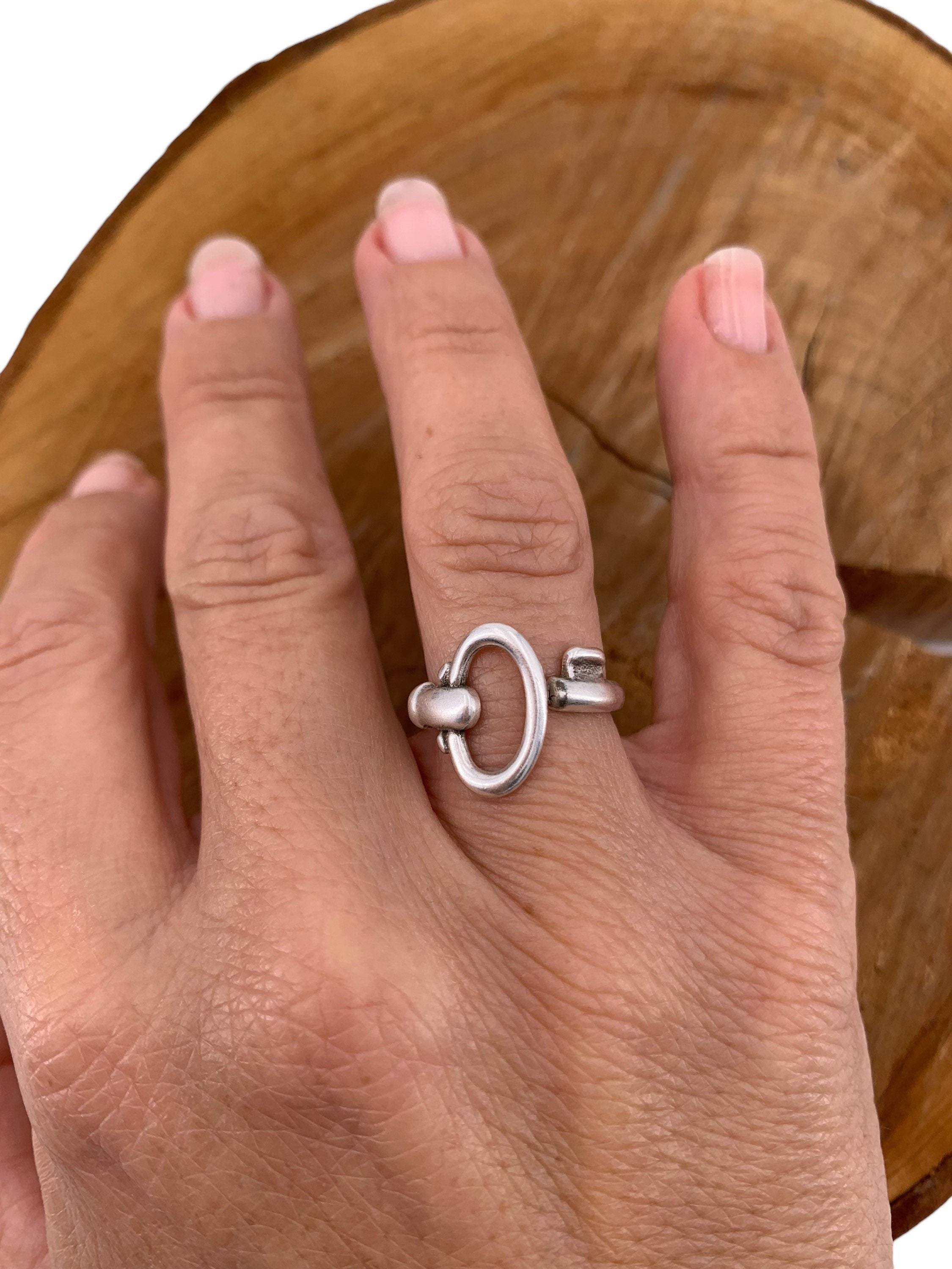 Key ring, boho silver ring, boho silver ring, original boho rings, shiny ring, statement ring, bohemian ring, Uno de 50 style