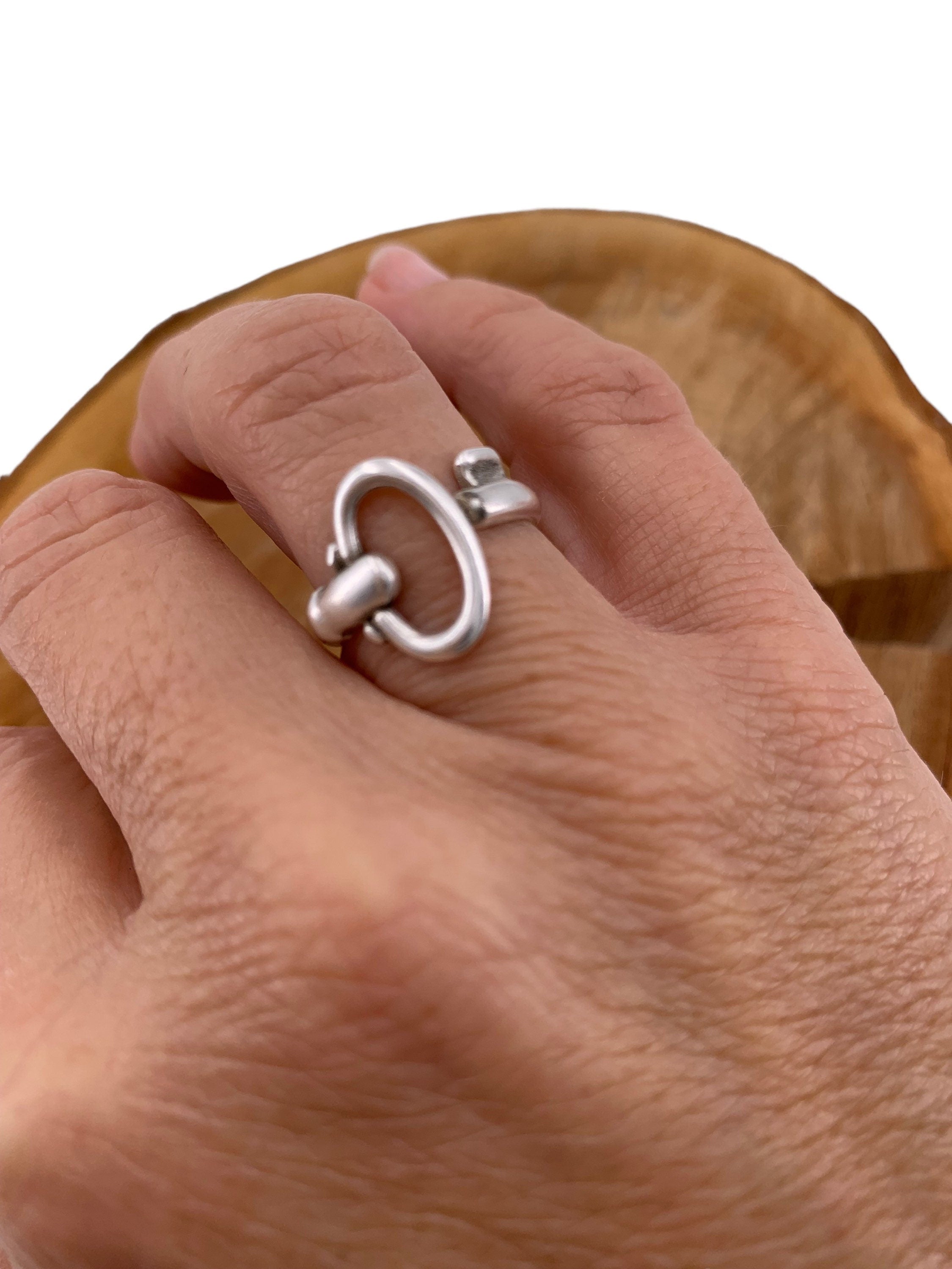 Key ring, boho silver ring, boho silver ring, original boho rings, shiny ring, statement ring, bohemian ring, Uno de 50 style