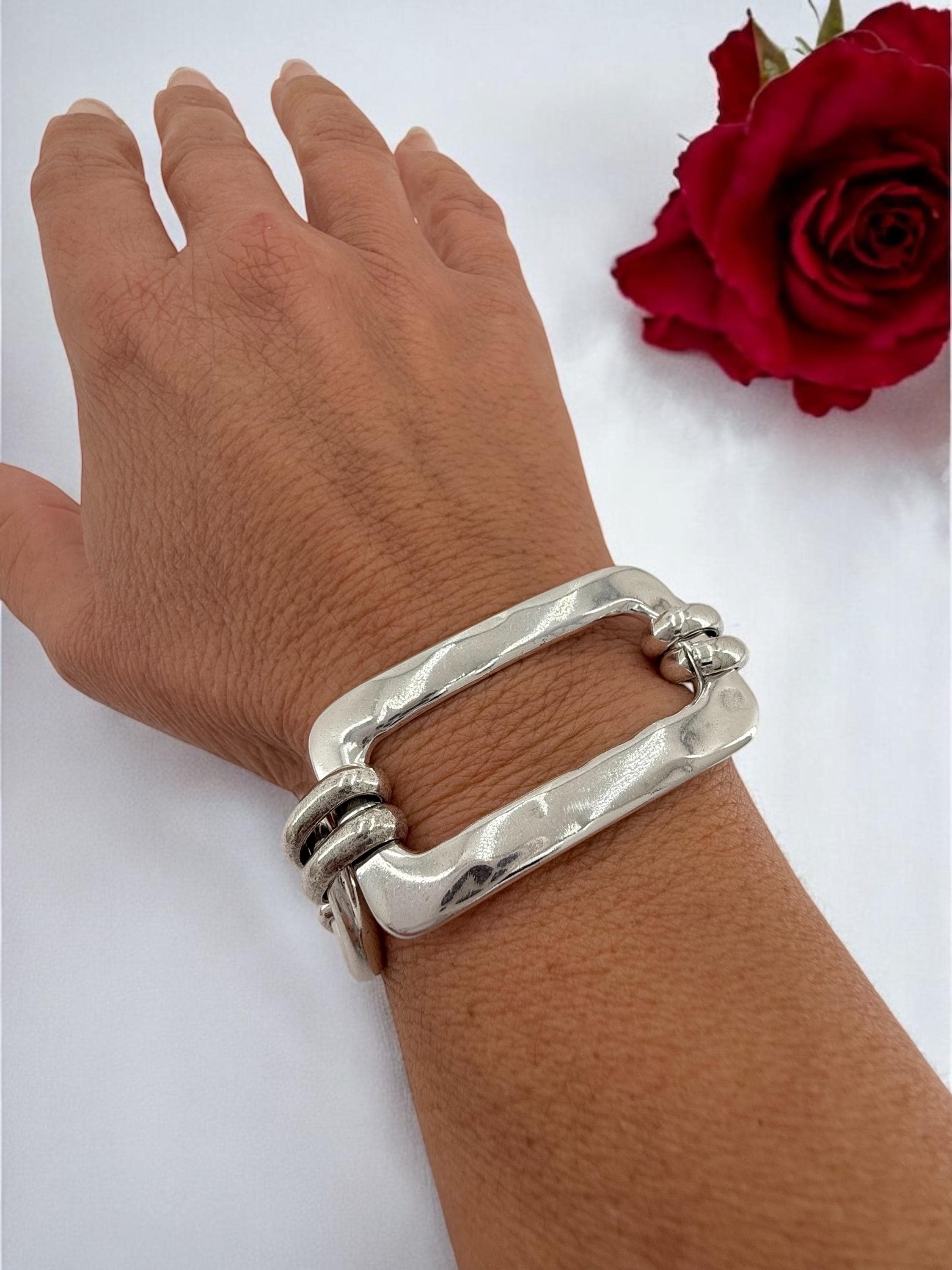 Chunky Chain Bracelet with Extender – Bold Adjustable Design for All Wrist Sizes, uno de 50 style, big link design bracelet