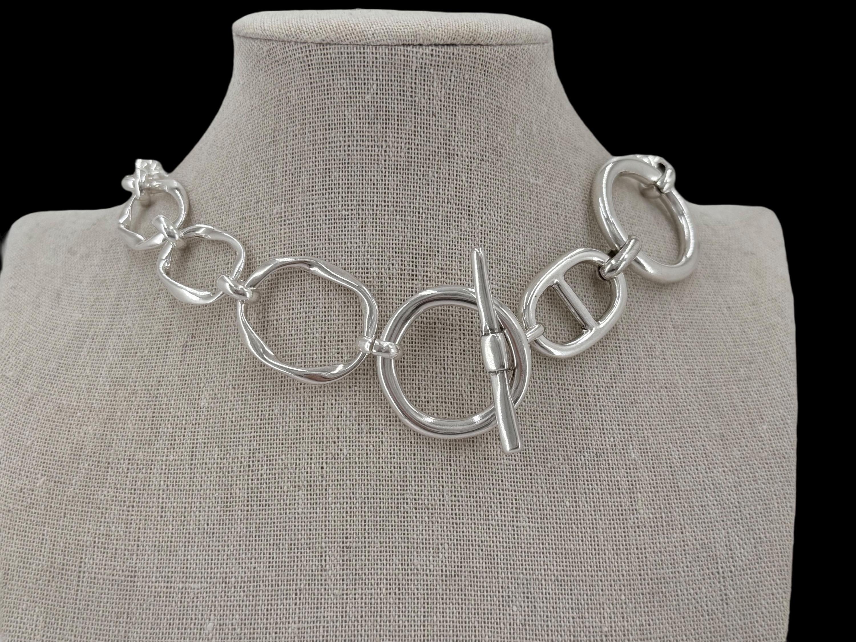 Bold Chain Link Necklace – Sculptural Design Made to Order in Custom Lengths, toggle necklace, heavyweight big link chain necklace