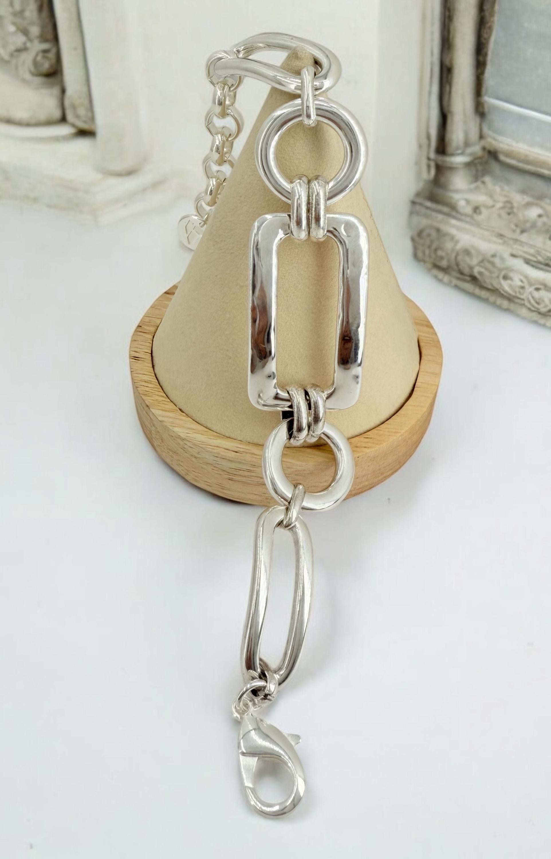 Chunky Chain Bracelet with Extender – Bold Adjustable Design for All Wrist Sizes, uno de 50 style, big link design bracelet