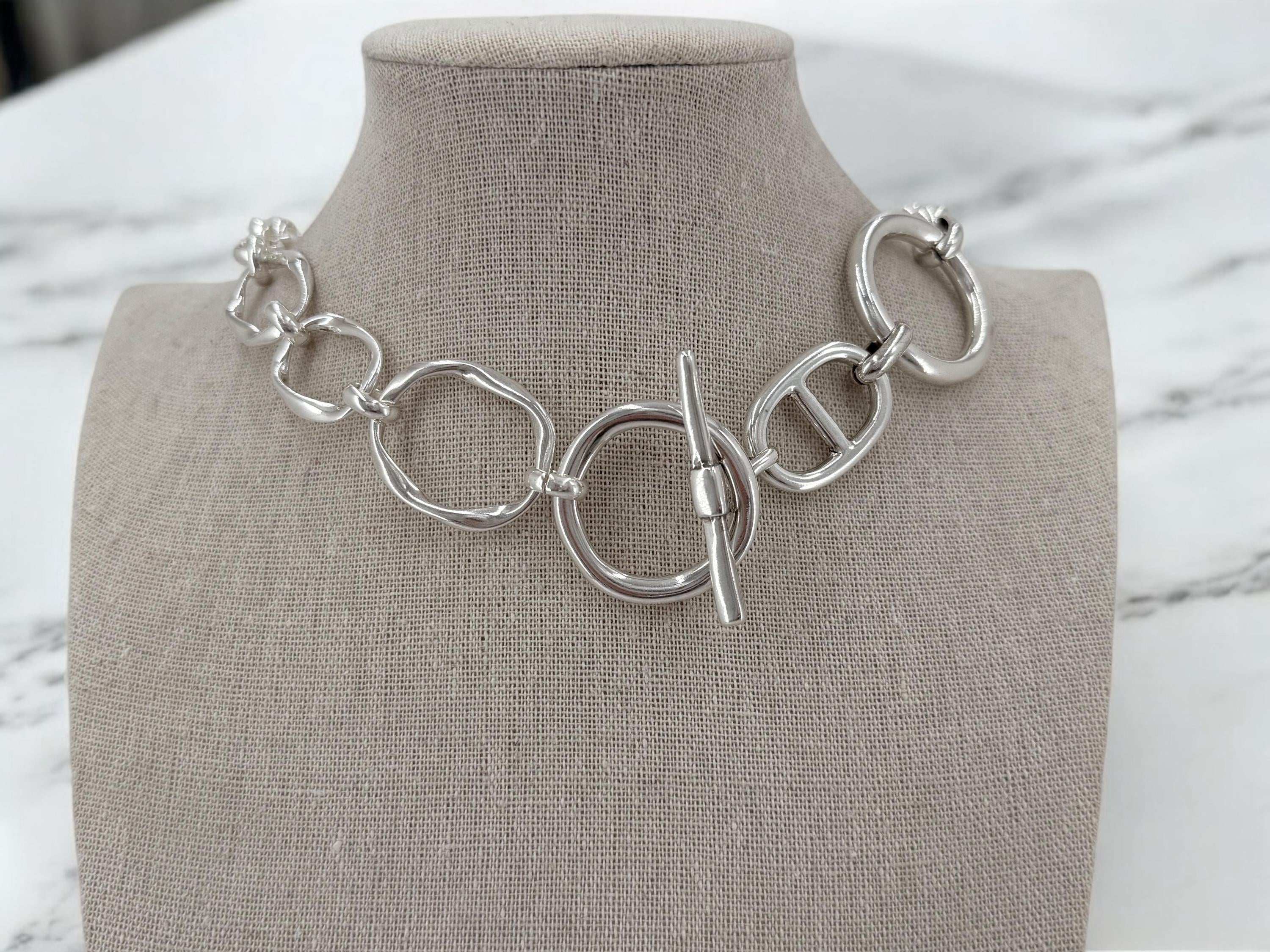 Bold Chain Link Necklace – Sculptural Design Made to Order in Custom Lengths, toggle necklace, heavyweight big link chain necklace