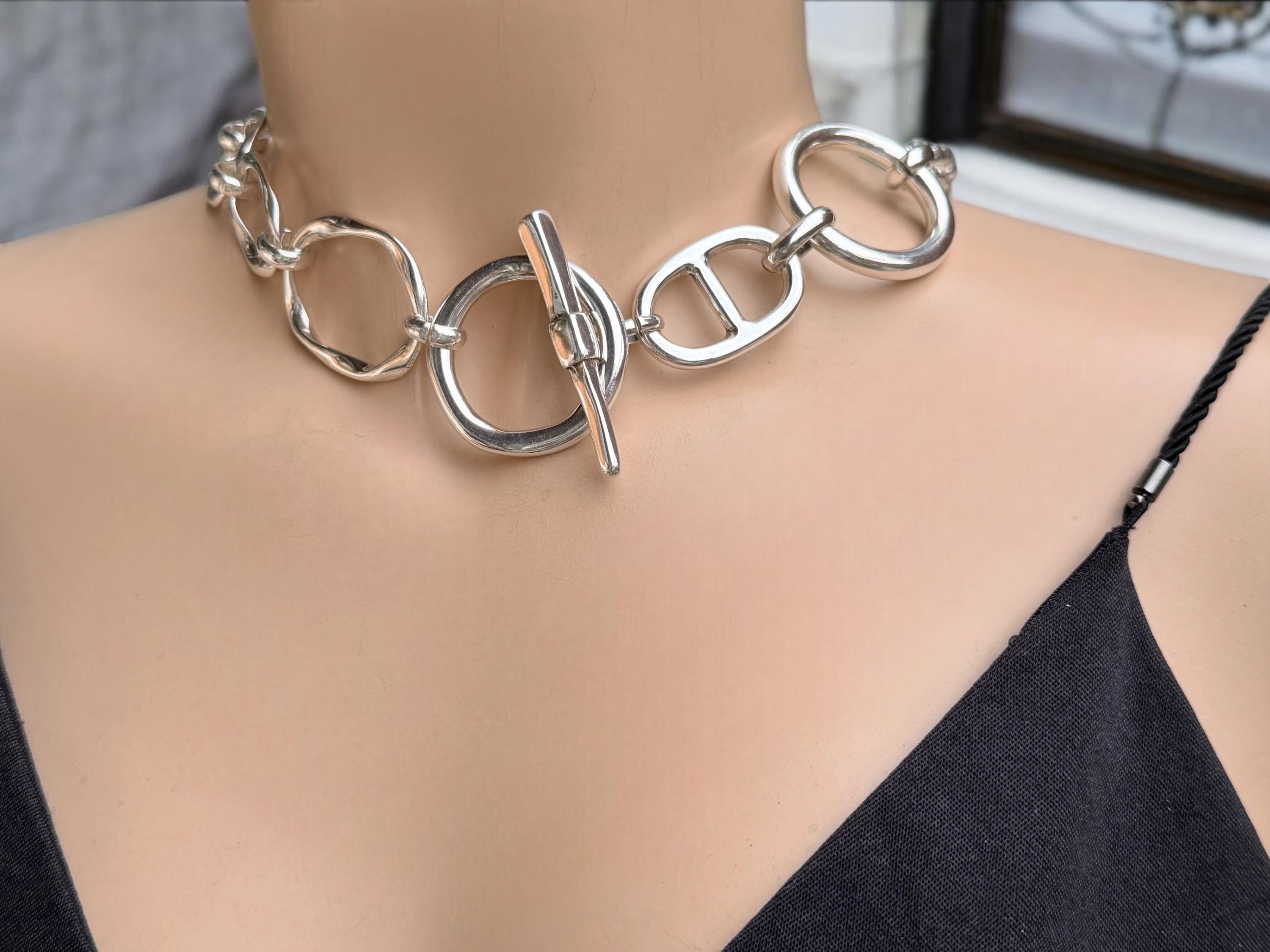 Bold Chain Link Necklace – Sculptural Design Made to Order in Custom Lengths, toggle necklace, heavyweight big link chain necklace