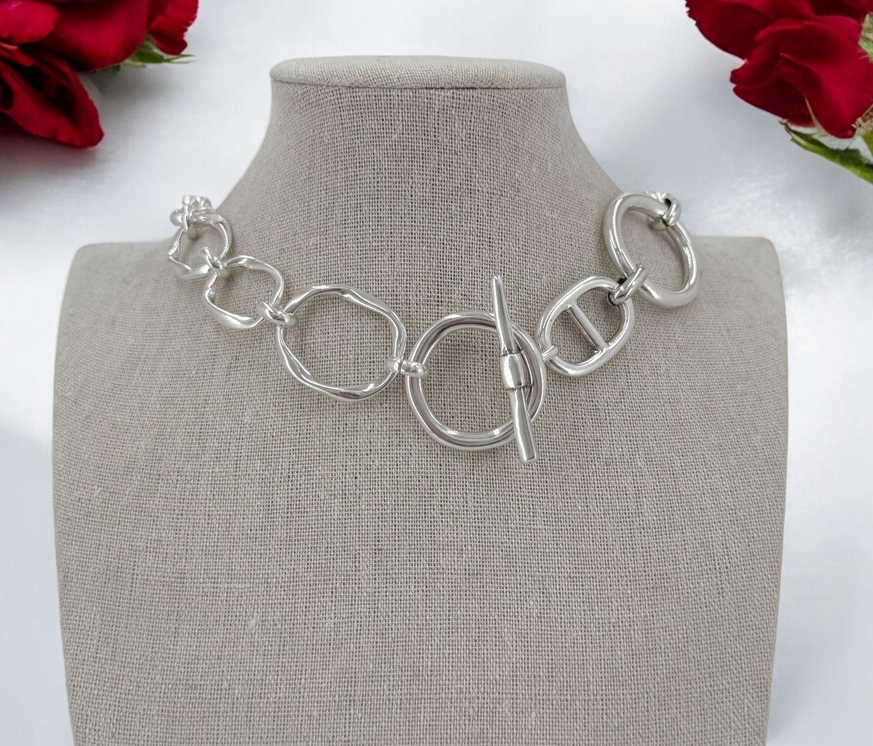 Bold Chain Link Necklace – Sculptural Design Made to Order in Custom Lengths, toggle necklace, heavyweight big link chain necklace