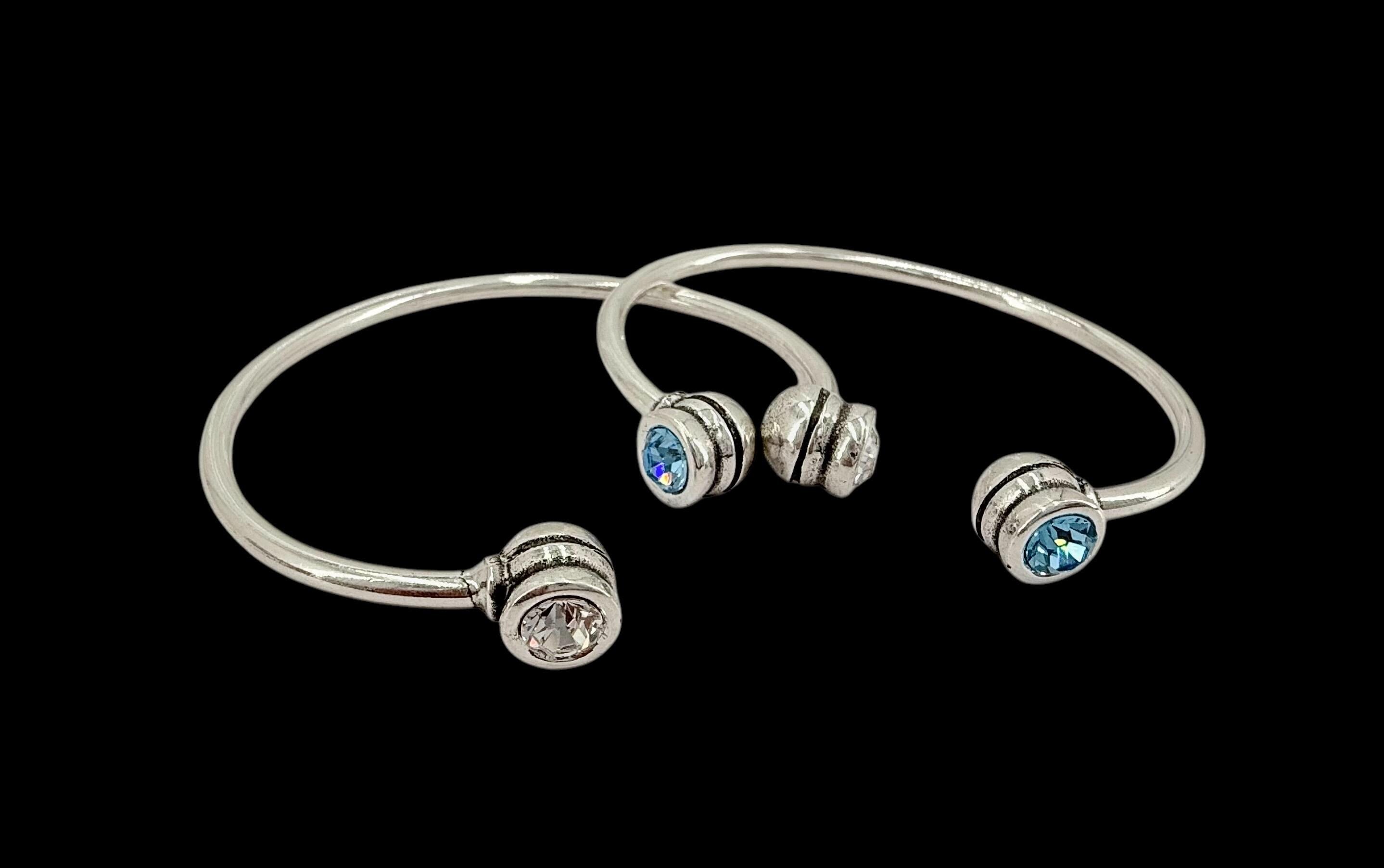Delicate Adjustable Silver Bracelets – Featuring Swarovski Crystals and a Sleek, Modern Design, Minimalist Silver Cuff, ideal for gifting