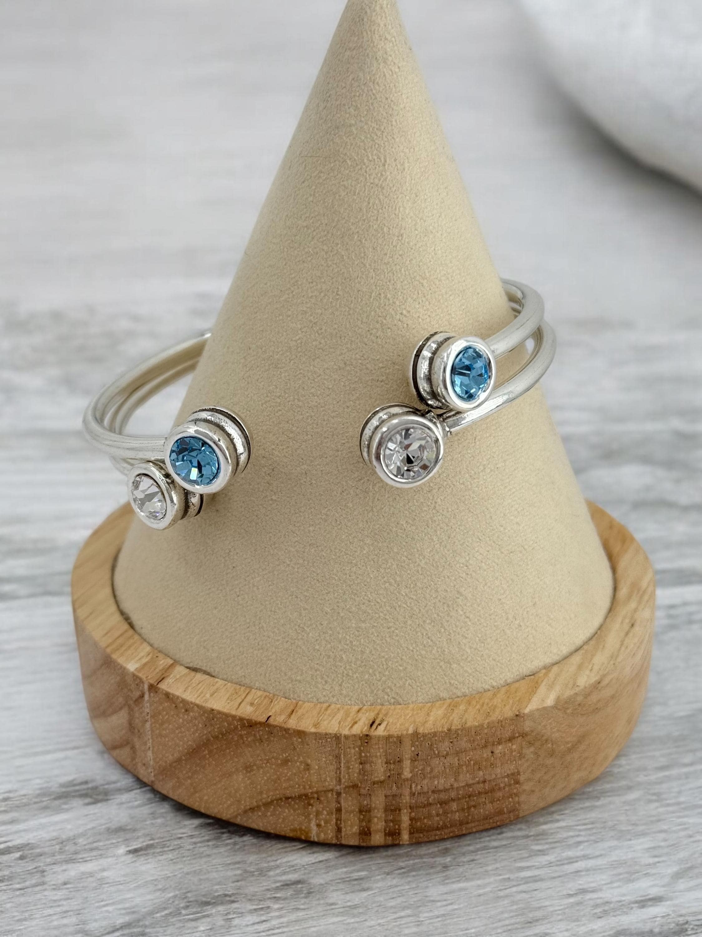 Delicate Adjustable Silver Bracelets – Featuring Swarovski Crystals and a Sleek, Modern Design, Minimalist Silver Cuff, ideal for gifting