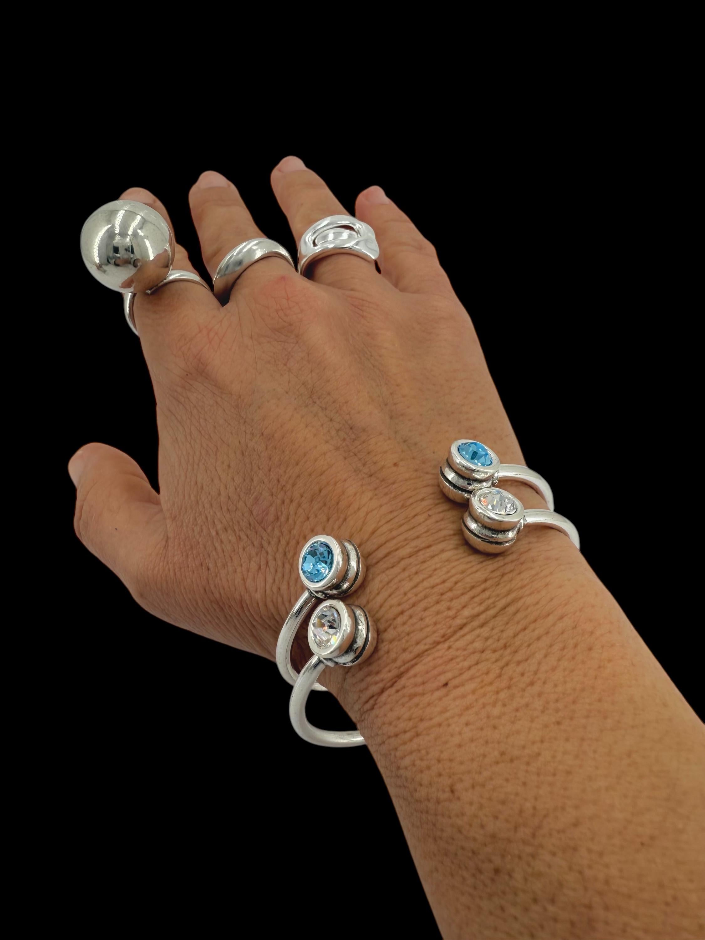Delicate Adjustable Silver Bracelets – Featuring Swarovski Crystals and a Sleek, Modern Design, Minimalist Silver Cuff, ideal for gifting