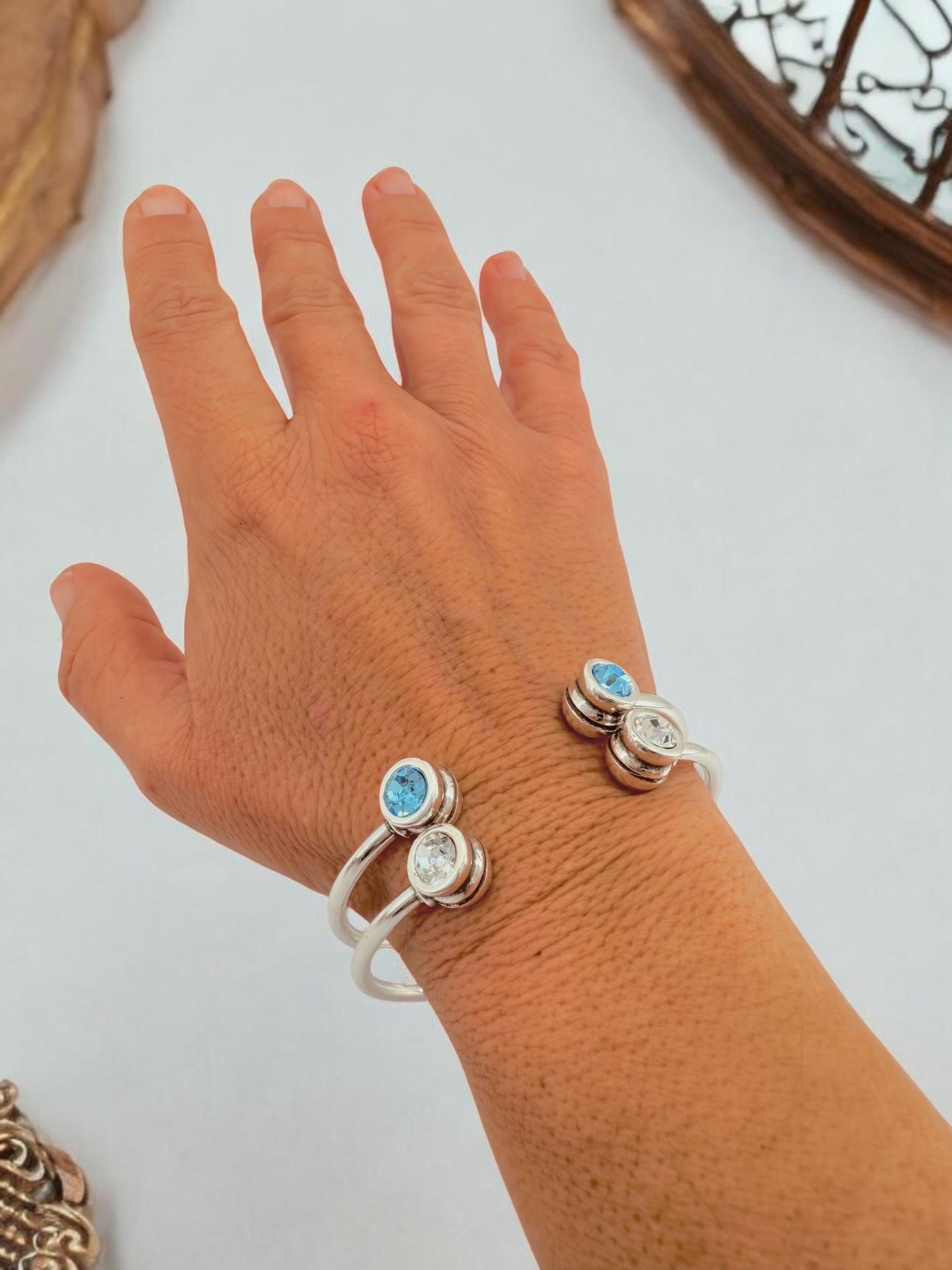 Delicate Adjustable Silver Bracelets – Featuring Swarovski Crystals and a Sleek, Modern Design, Minimalist Silver Cuff, ideal for gifting