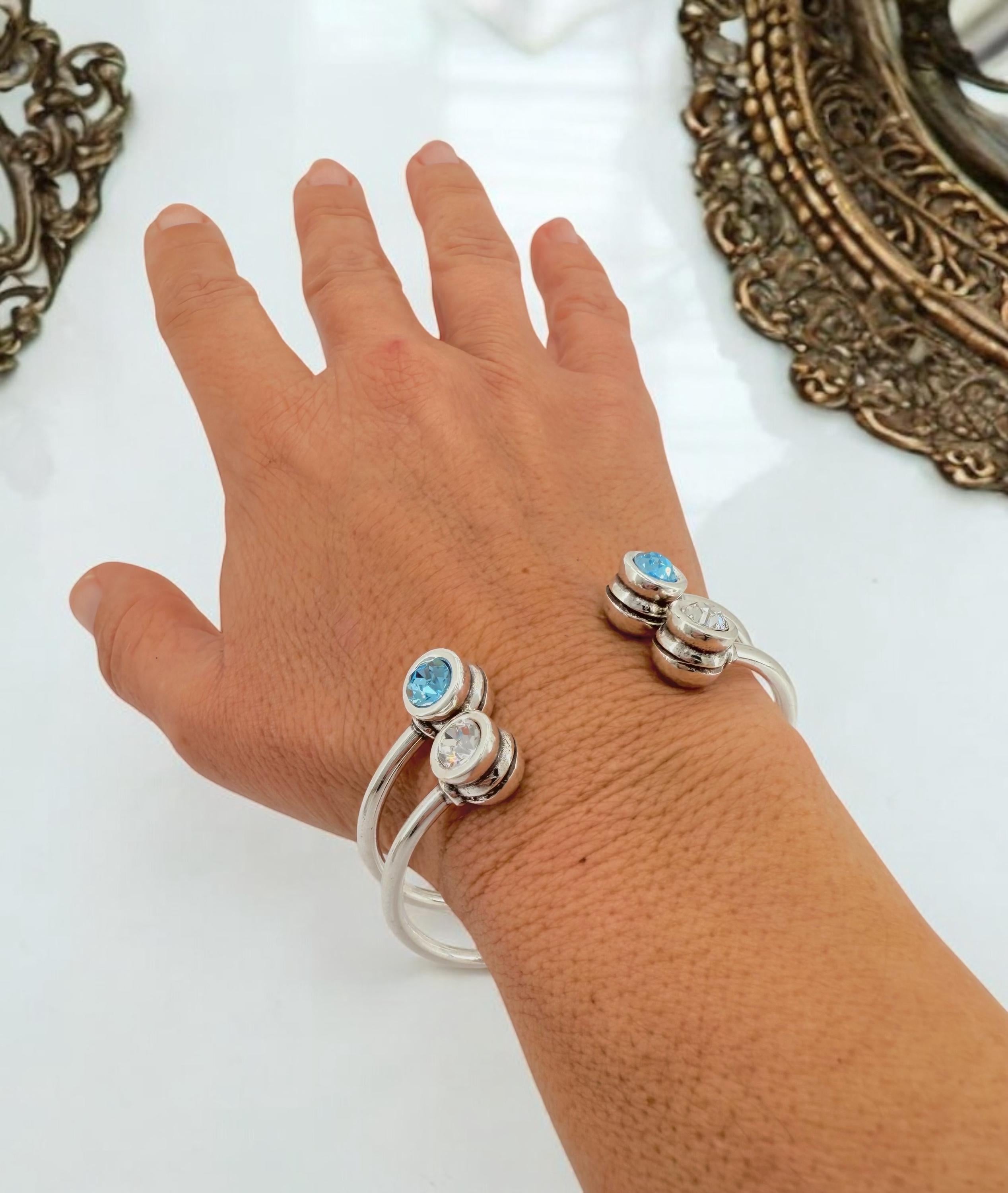 Delicate Adjustable Silver Bracelets – Featuring Swarovski Crystals and a Sleek, Modern Design, Minimalist Silver Cuff, ideal for gifting