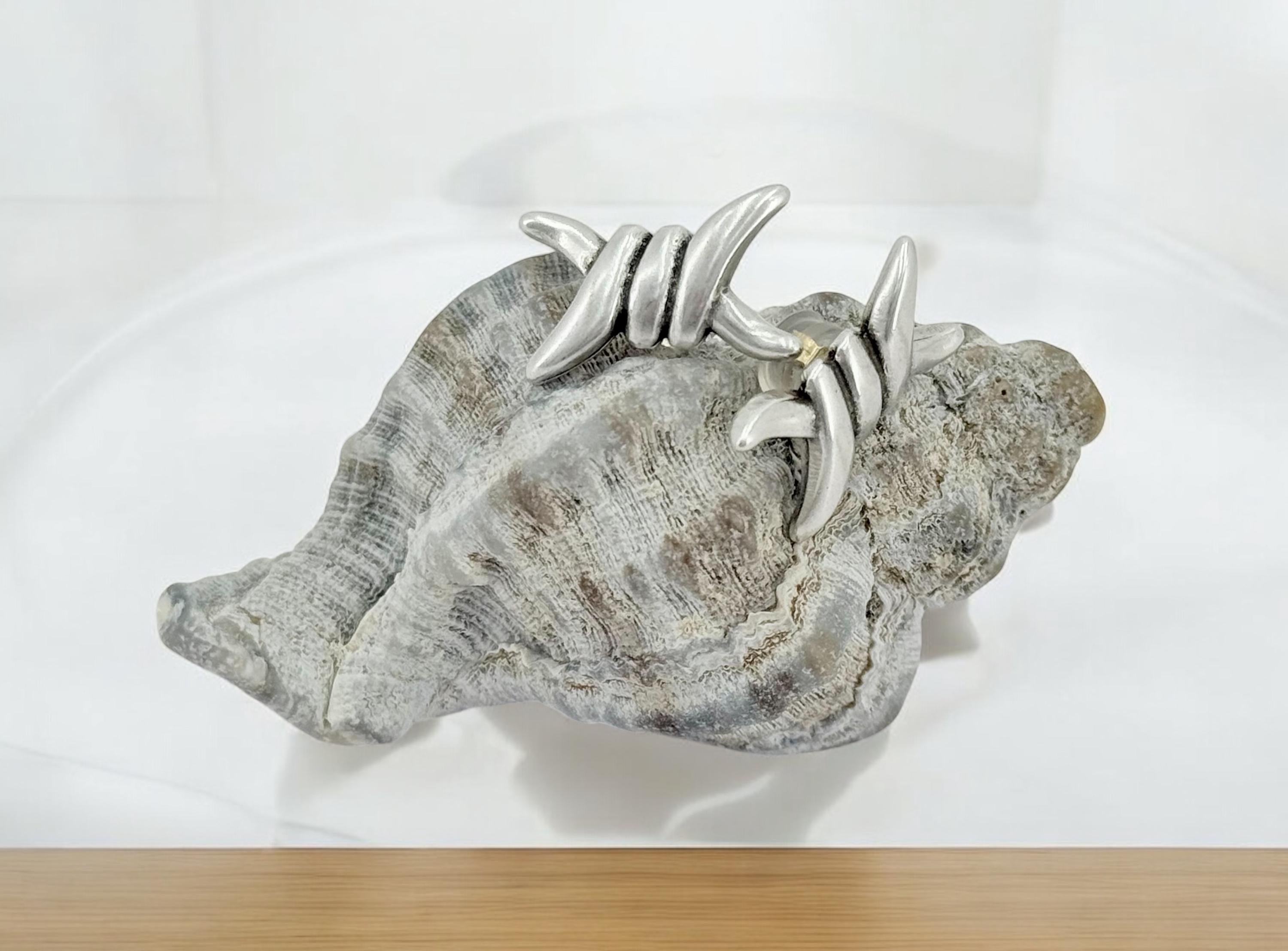 Barbed Wire Silver Earrings – Handmade Industrial Statement Jewelry, unisex earrings,