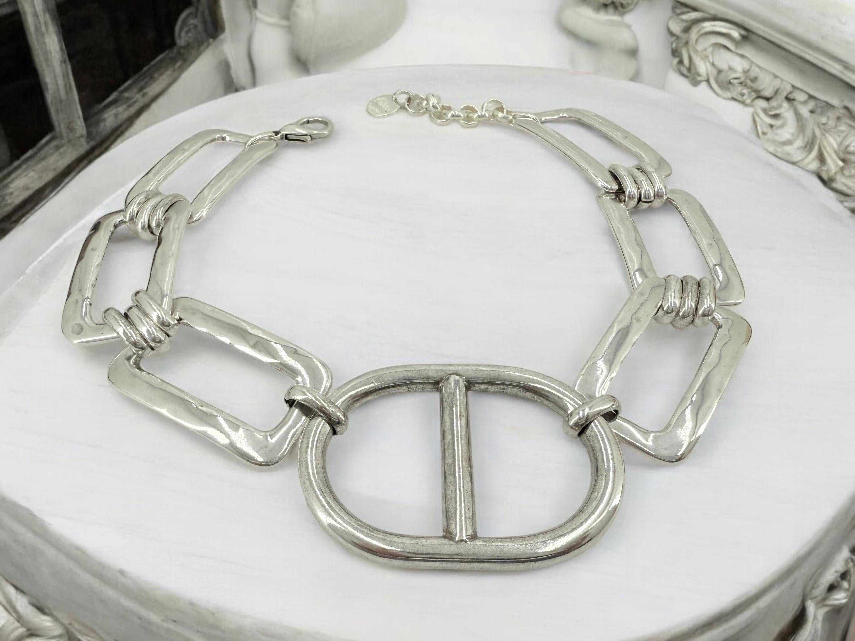 chunky silver statement choker, silver statement chain necklace, bold chain necklace, statement chain necklace, chunky jewelry, bulky choker