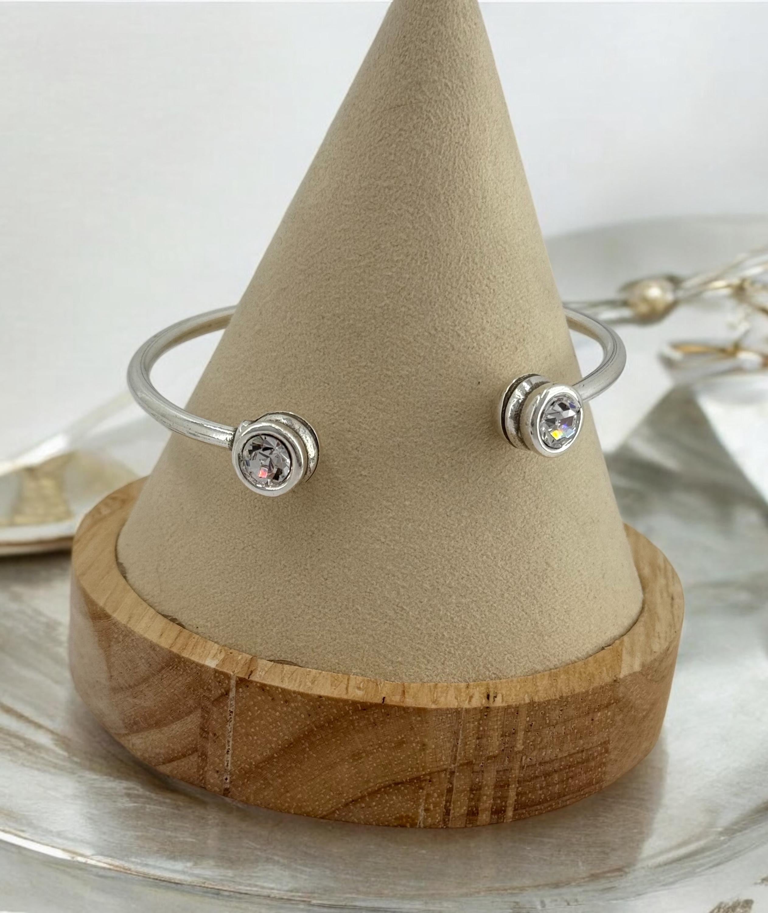 Delicate Adjustable Silver Bracelets – Featuring Swarovski Crystals and a Sleek, Modern Design, Minimalist Silver Cuff, ideal for gifting