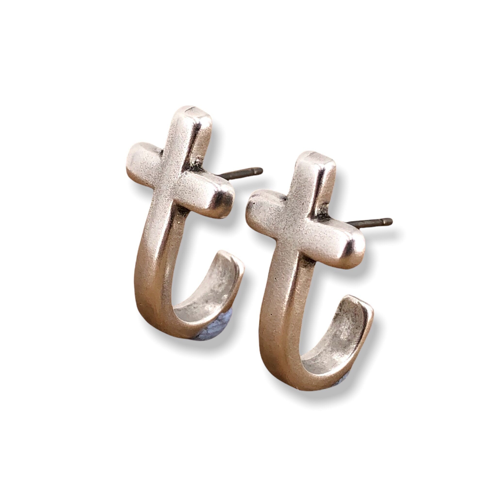 Geometric Cross Stud Earrings – Sleek Modern Design with Bold Minimalist Edge, unisex cross earrings, rock style earrings, men earrings