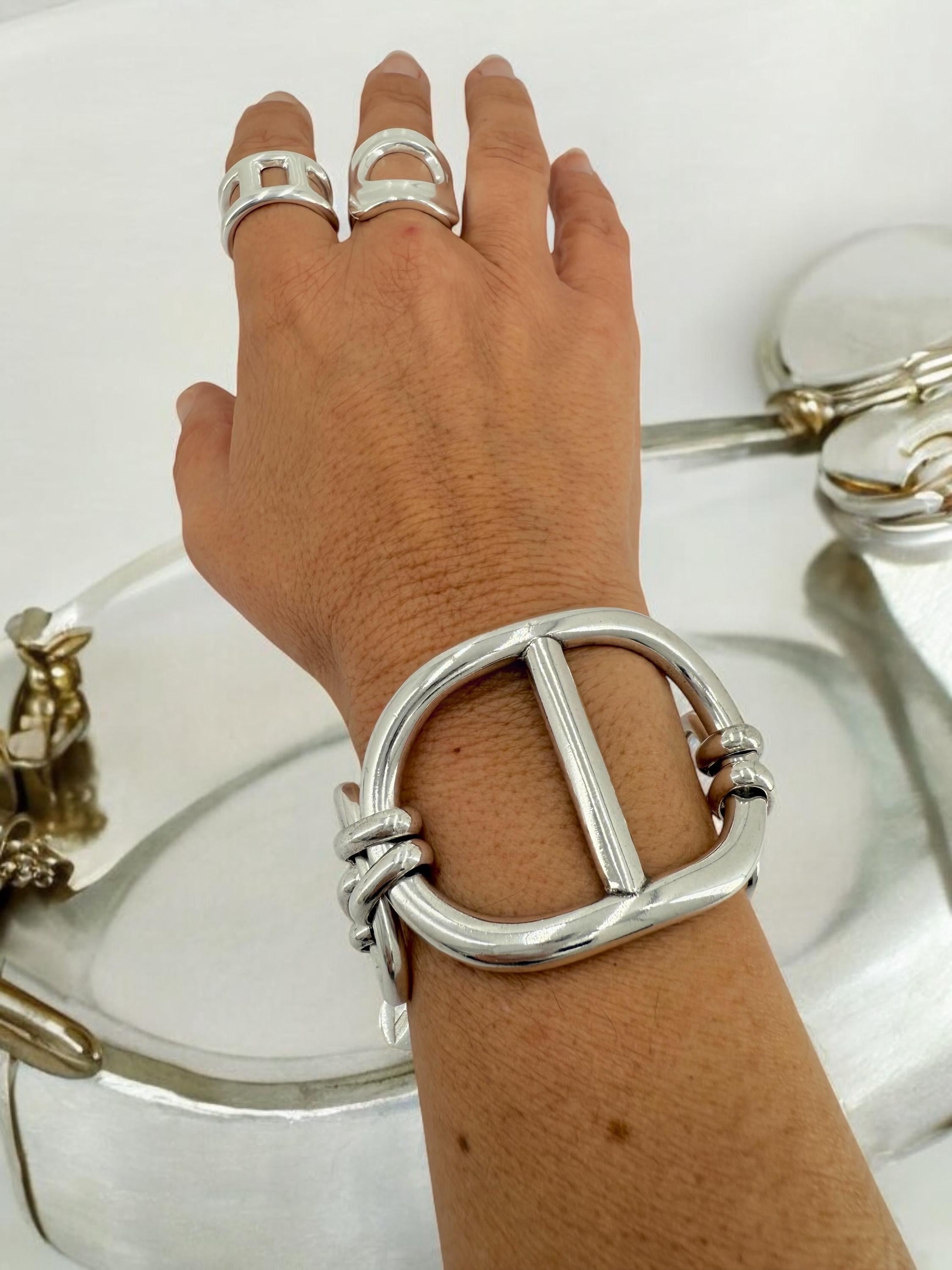 Chunky silver bracelet, cuff bracelet, silver bold bracelet, silver chain bracelet, thick link bracelet, uno de 50 style, statement bracelet