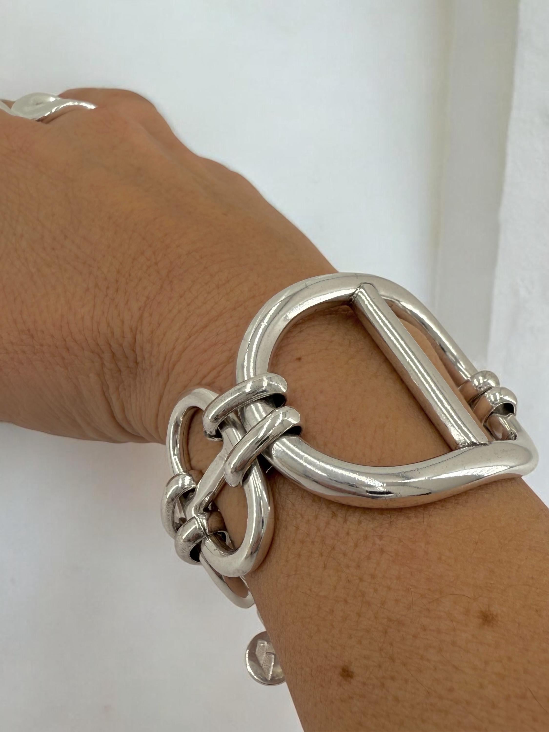 Chunky silver bracelet, cuff bracelet, silver bold bracelet, silver chain bracelet, thick link bracelet, uno de 50 style, statement bracelet