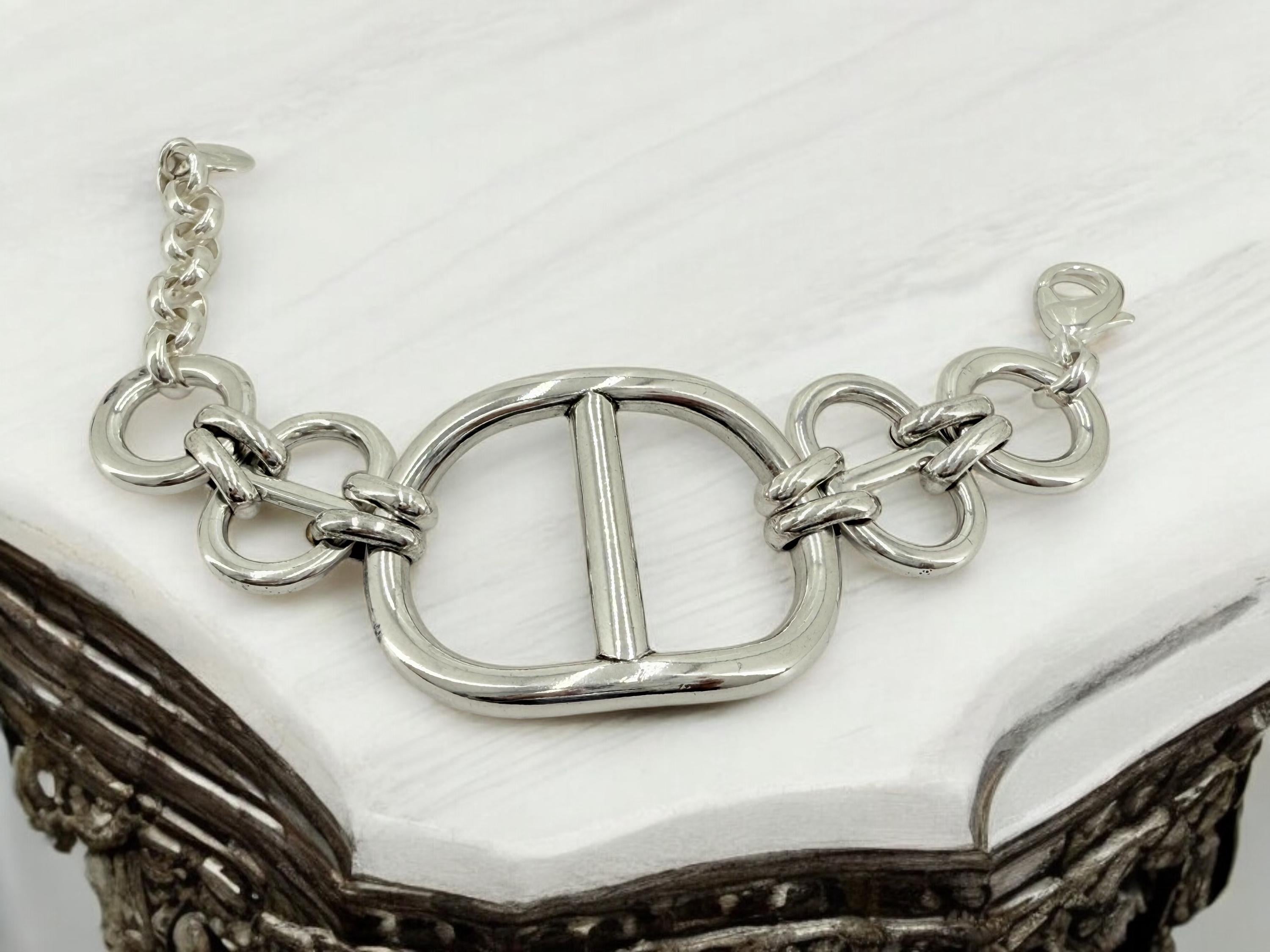 Chunky silver bracelet, cuff bracelet, silver bold bracelet, silver chain bracelet, thick link bracelet, uno de 50 style, statement bracelet