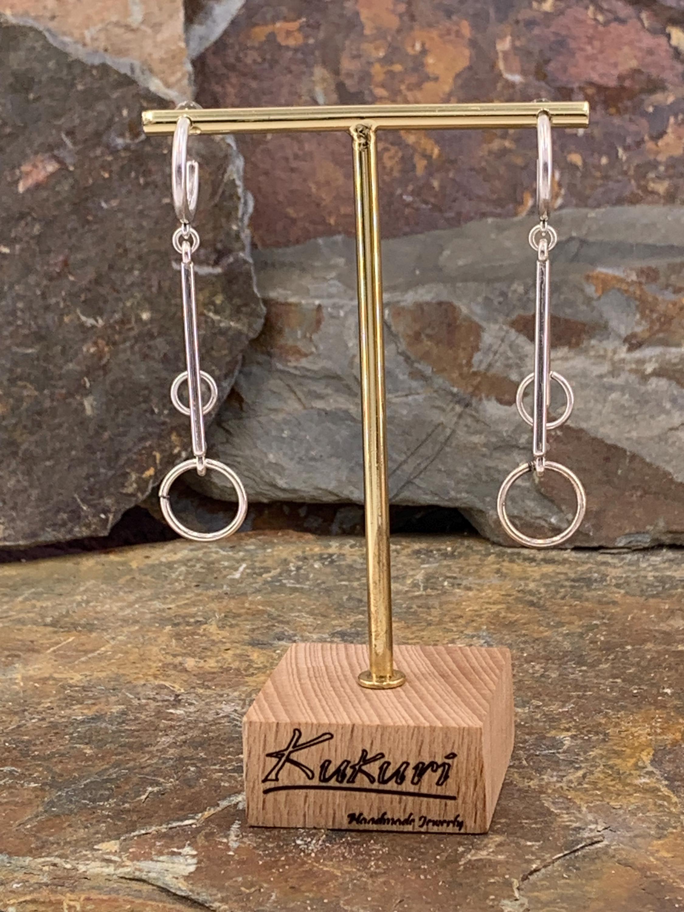 Large geometric silver hoop earrings, bohemian hoops earrings , long hoop Earrings, tribal esrrings, ethnic Earrings,