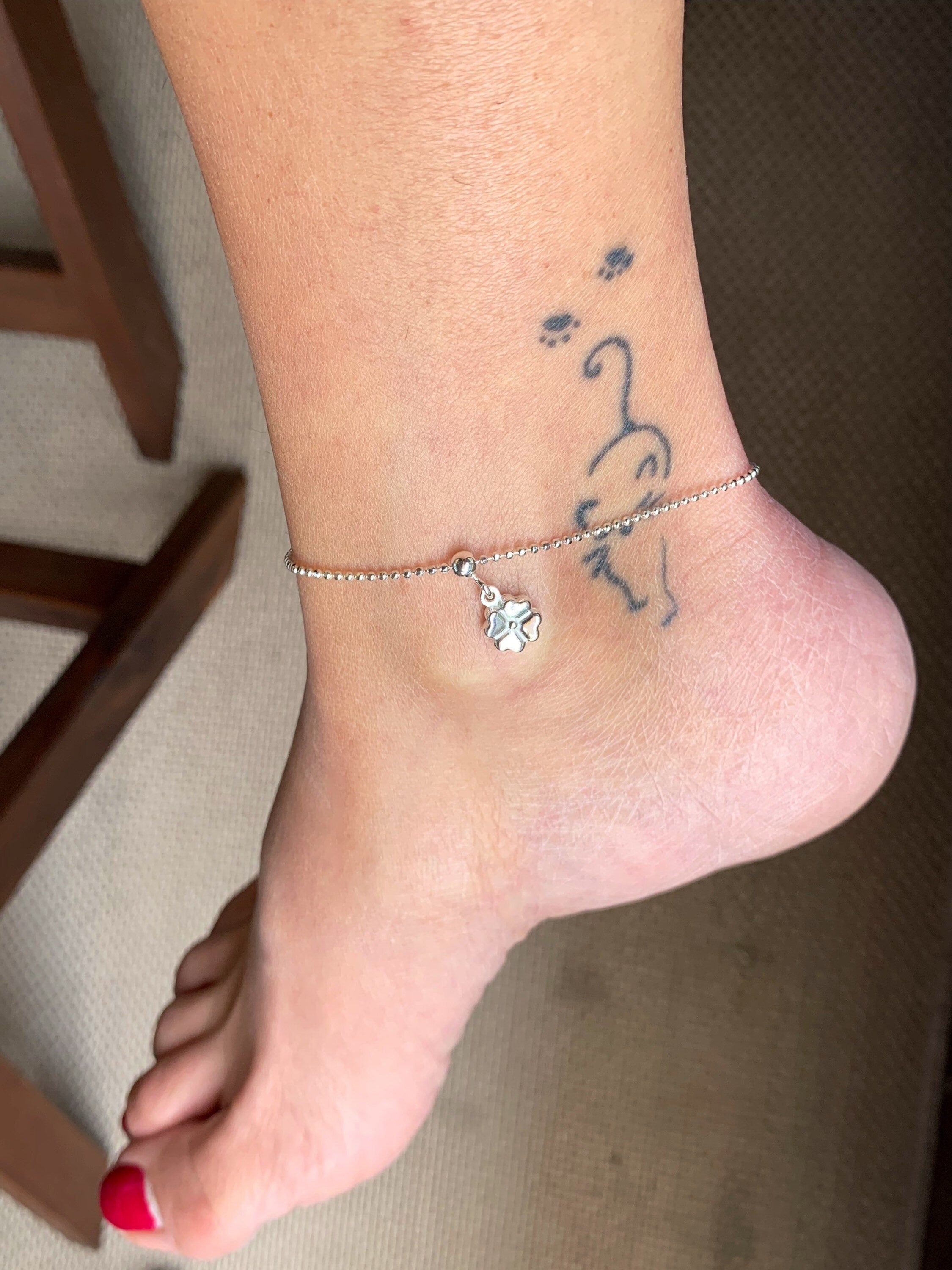 bohemian silver delicate balls chain ankle bracelet, dainty 925 sterling silver anklet, delicate silver anklet, sparkly anklet, gift for her