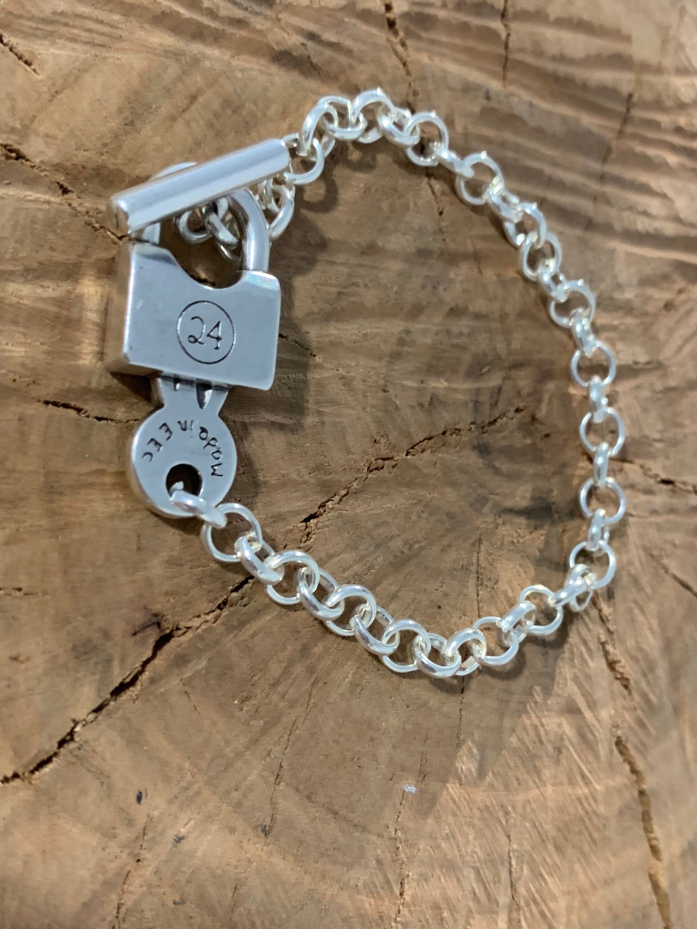 Silver chain padlock bracelet, padlock bracelet, chain bracelet, style bracelet, woman silver bracelet