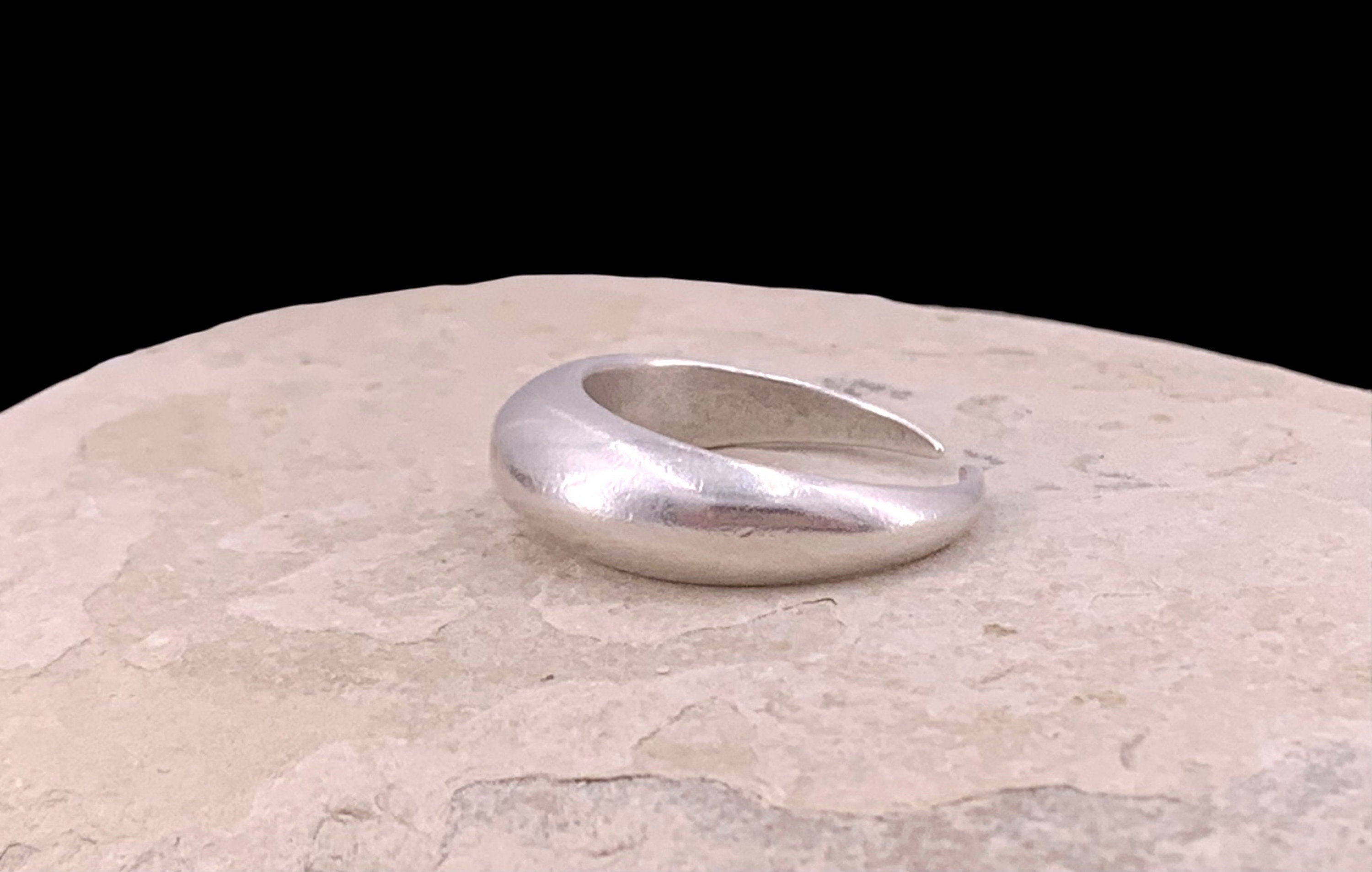 Adjustable Statement Ring, Chunky Twisted Silver Boho Ring, Oversized Rock Style Silver Ring for Women