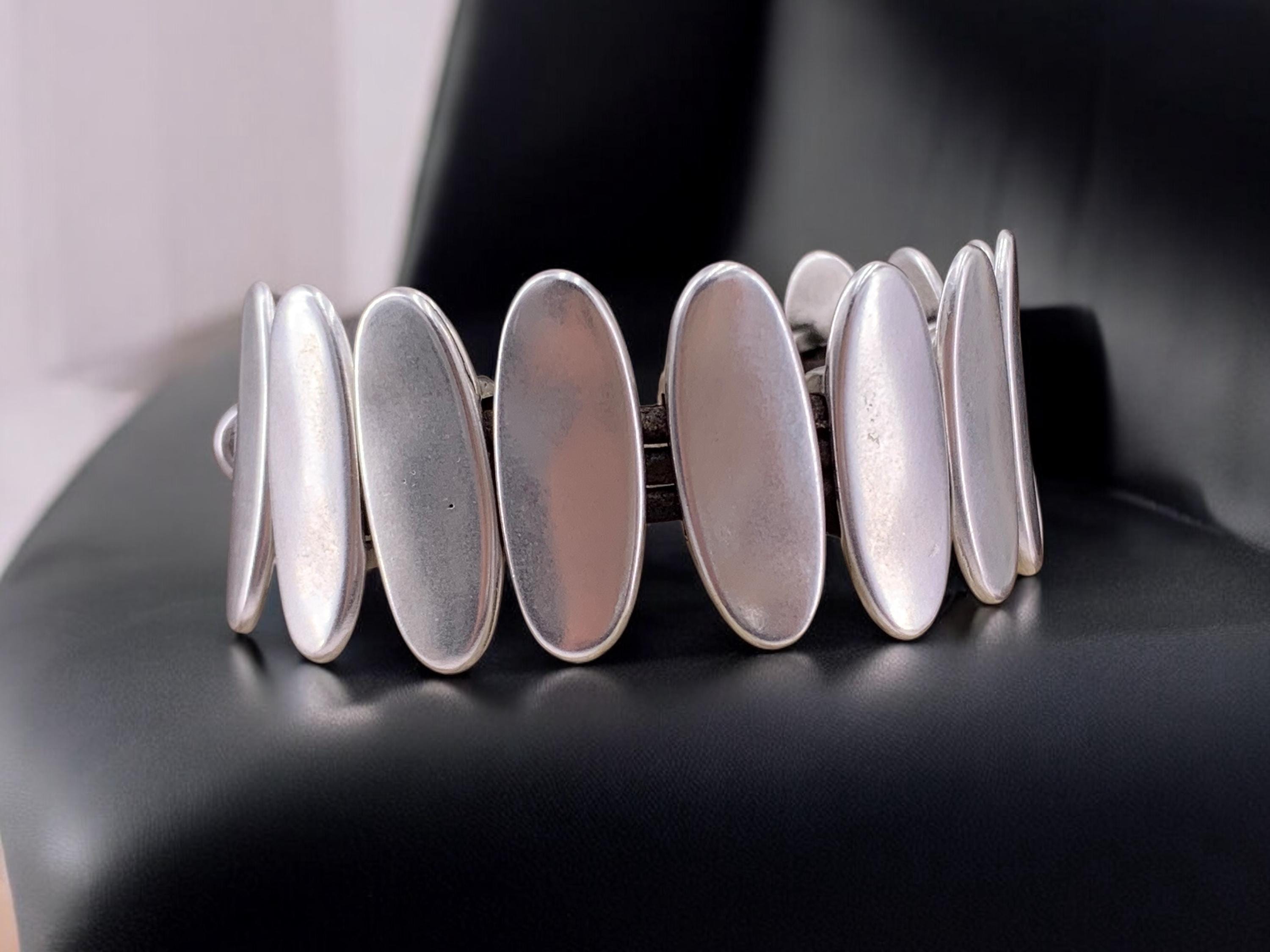 Chunky Silver Bracelet: Bold Rock Style silver plated Jewelry