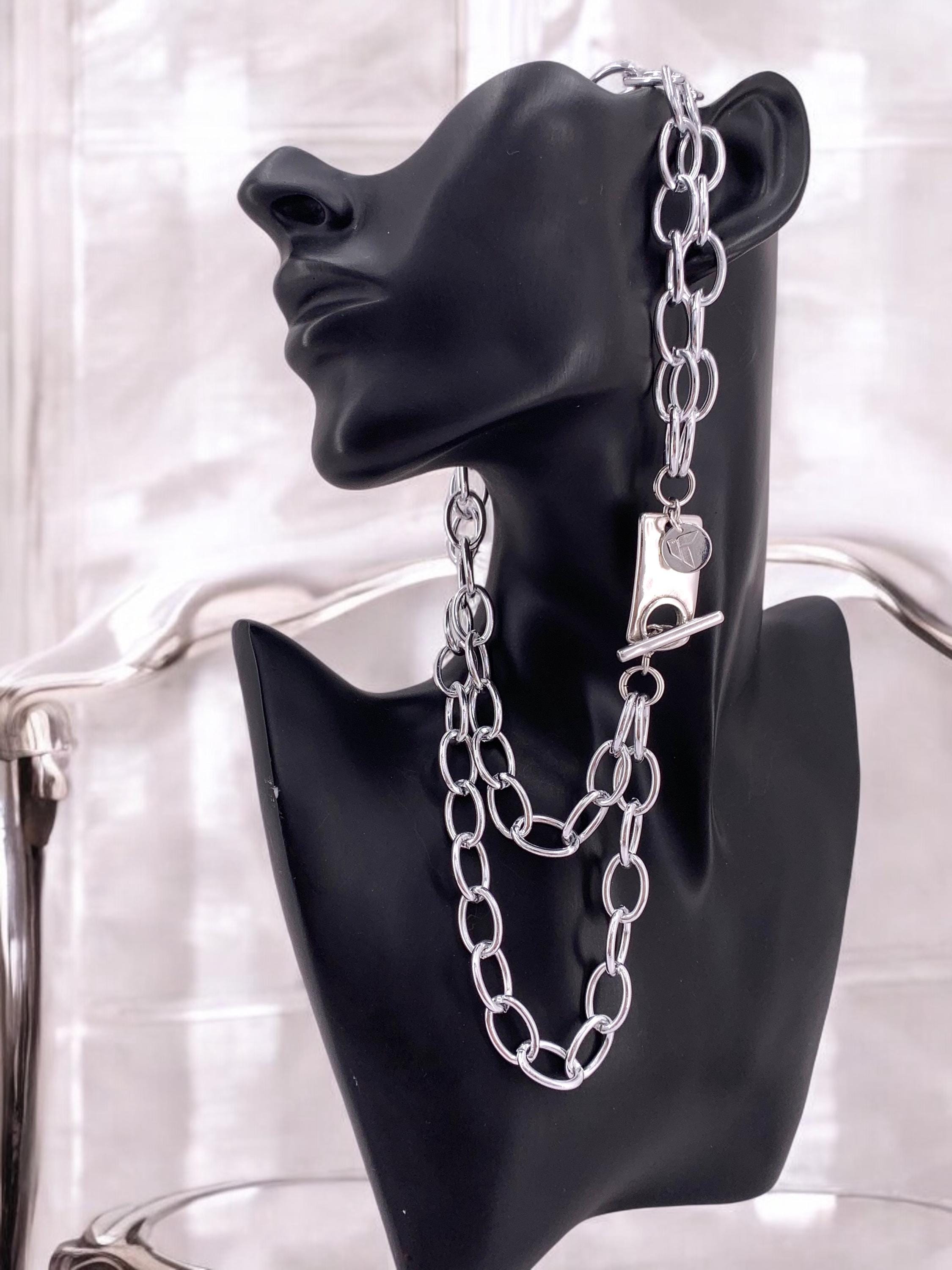 Extravagant Chunky multi layer aluminum chain necklace, layering chain necklace, multi strand chain necklace, lightweight necklace, gift