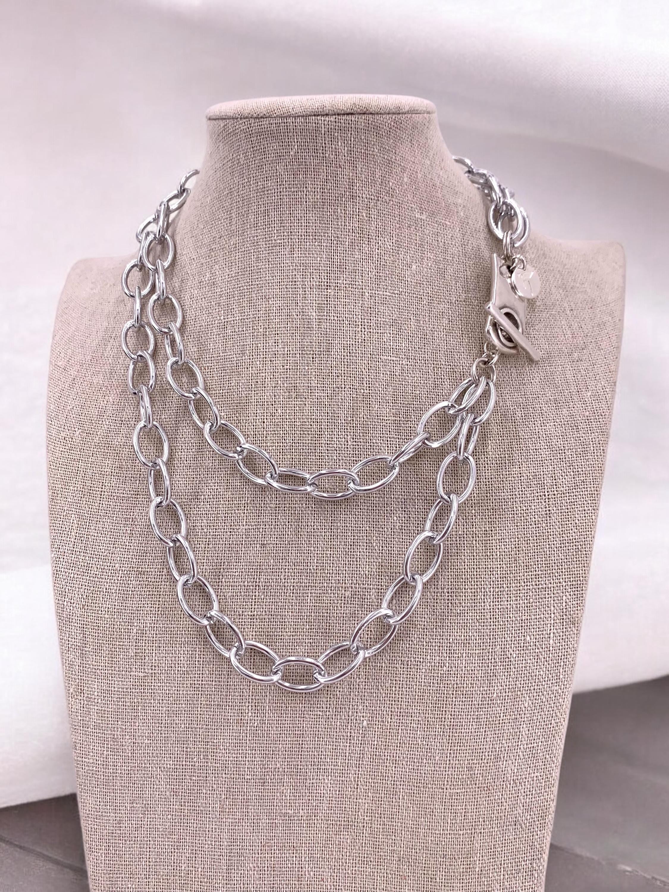 Extravagant Chunky multi layer aluminum chain necklace, layering chain necklace, multi strand chain necklace, lightweight necklace, gift