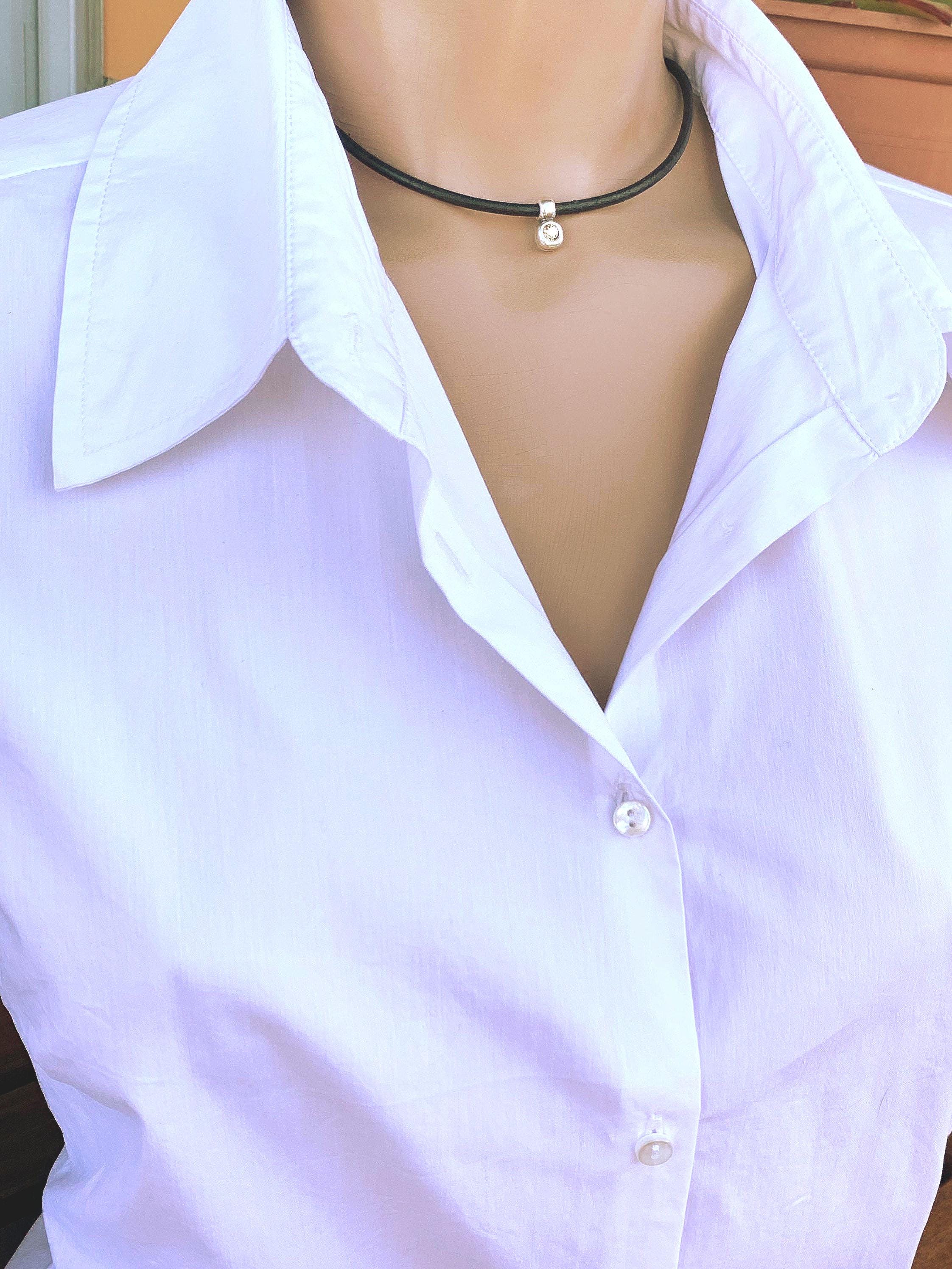 Leather choker, dainty choker, Swarovski choker, bohemian choker, style choker, minimalist choker, leather necklace, charm choker