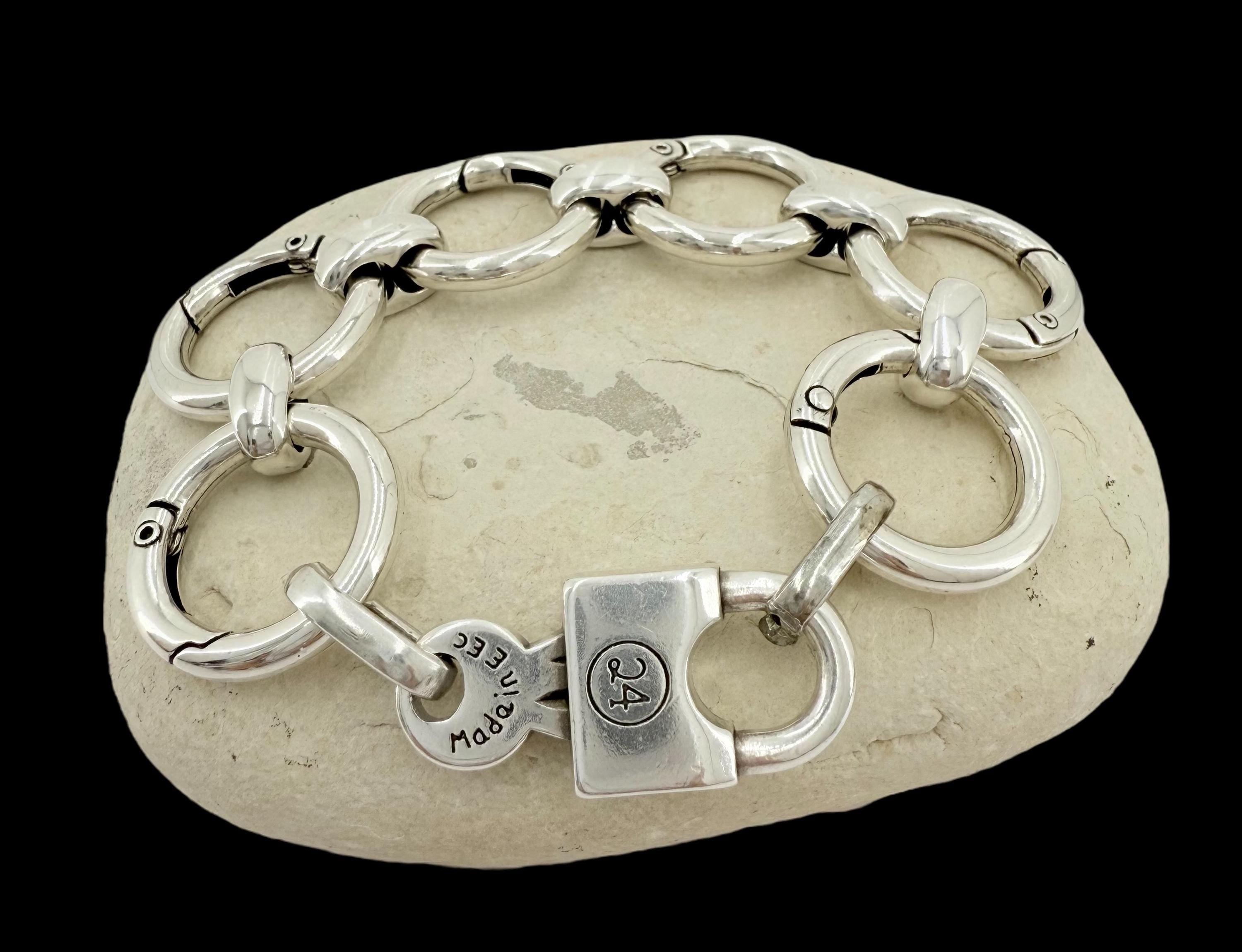 Extra large link chunky chain bracelet, oversize silver bracelet, thick link bracelet, padlock bracelet, bold big chain link bracelet,