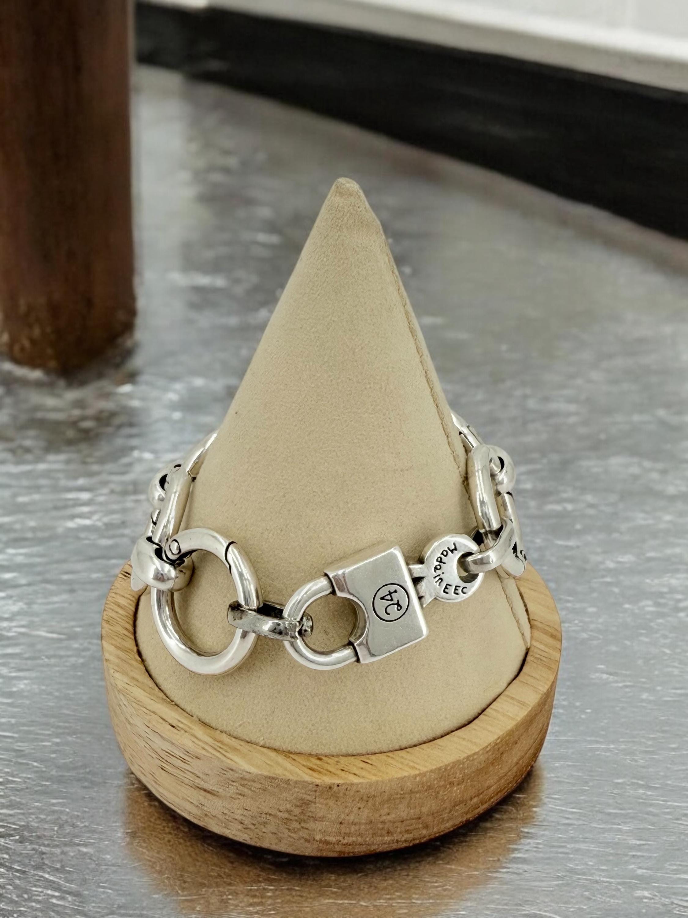 Extra large link chunky chain bracelet, oversize silver bracelet, thick link bracelet, padlock bracelet, bold big chain link bracelet,