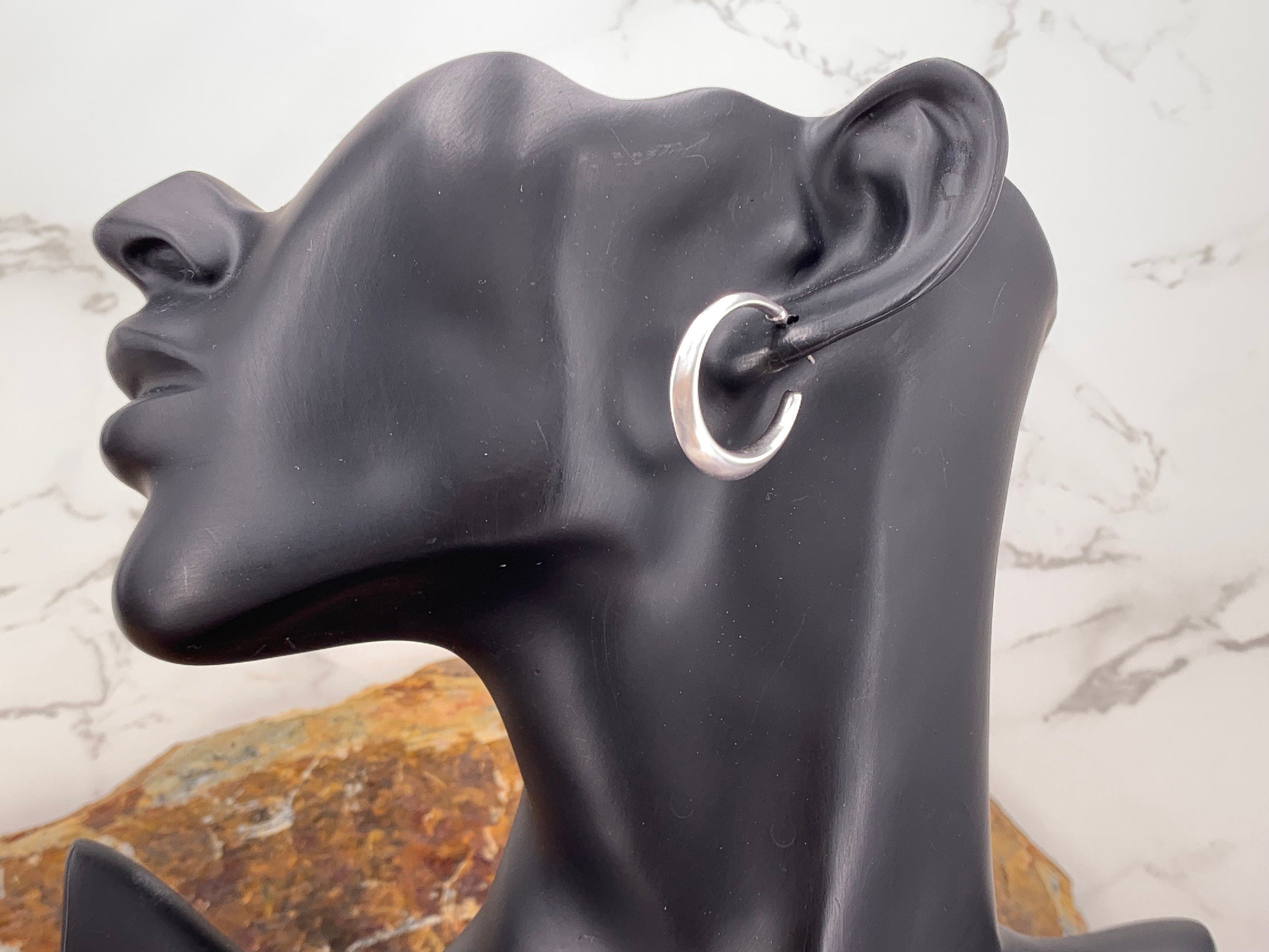 Chunky silver gold plated hoops - Sculptural statement earrings - aros dorados