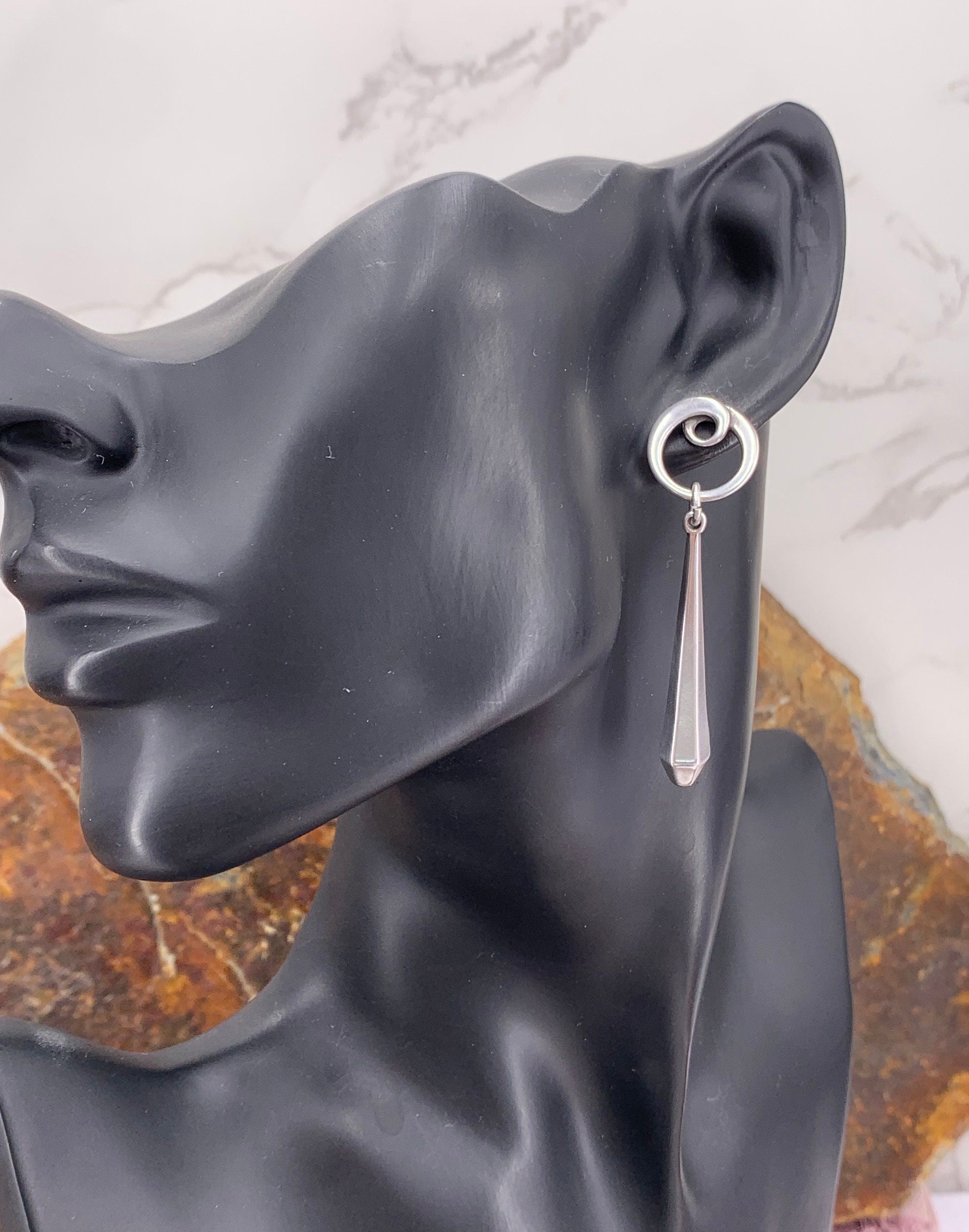 long silver original design earrings, dropped silver earrings, dangle earrings, statement long earrings, gift for women, birthday present