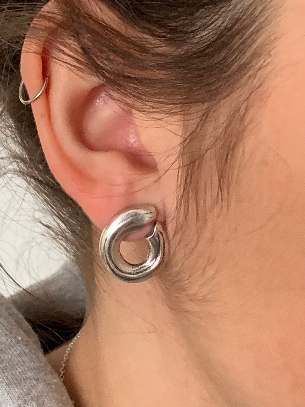 Chunky silver engraved earrings, bohemian earrings, bold earrings, dome earrings, uno de 50 style, statement earrings, valentines gift