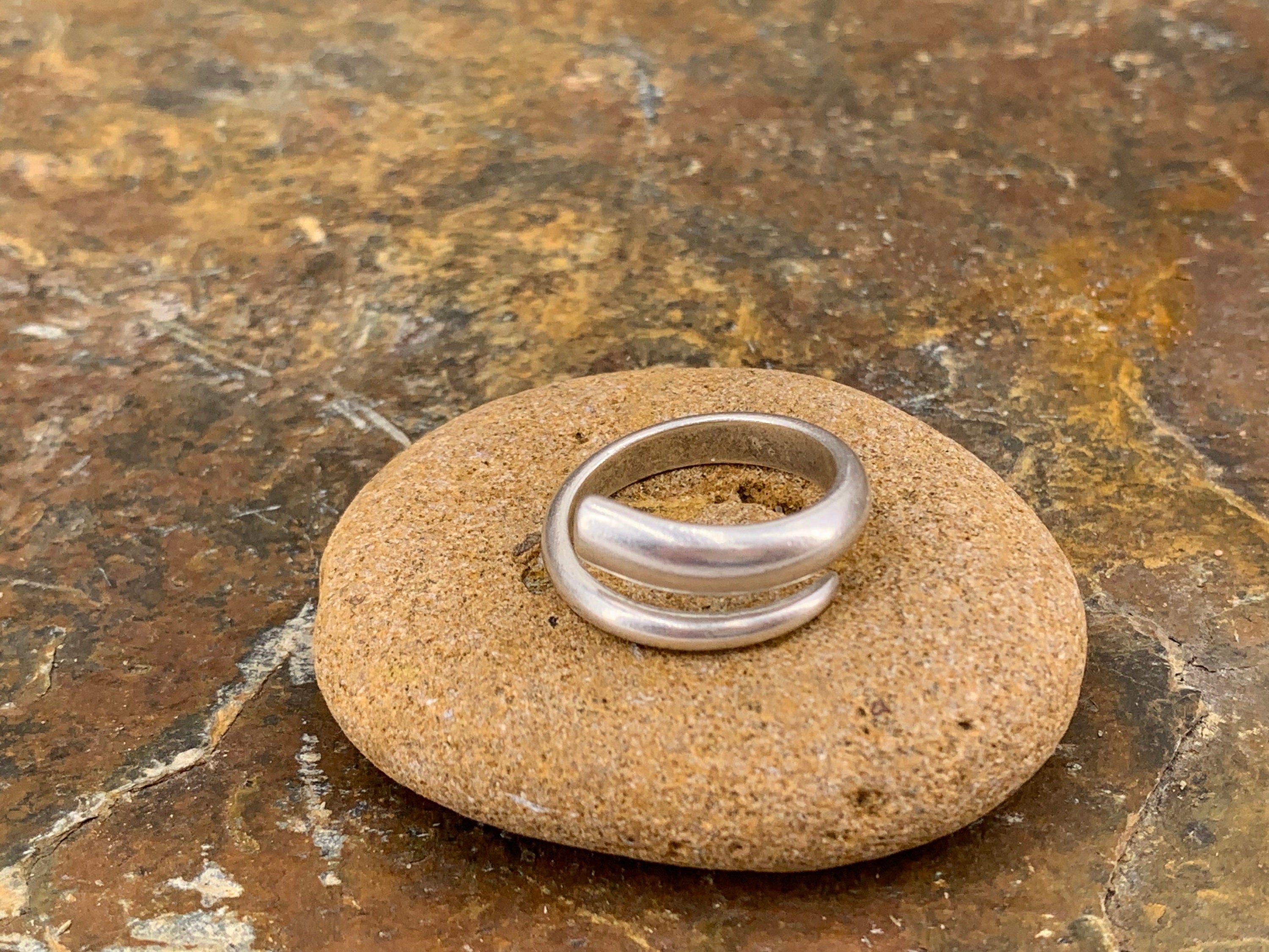 Anillo llamativo, anillo grueso, anillo de plata trenzado, anillo trenzado, anillo de plata boho, anillo de gran tamaño, anillo estilo rock,