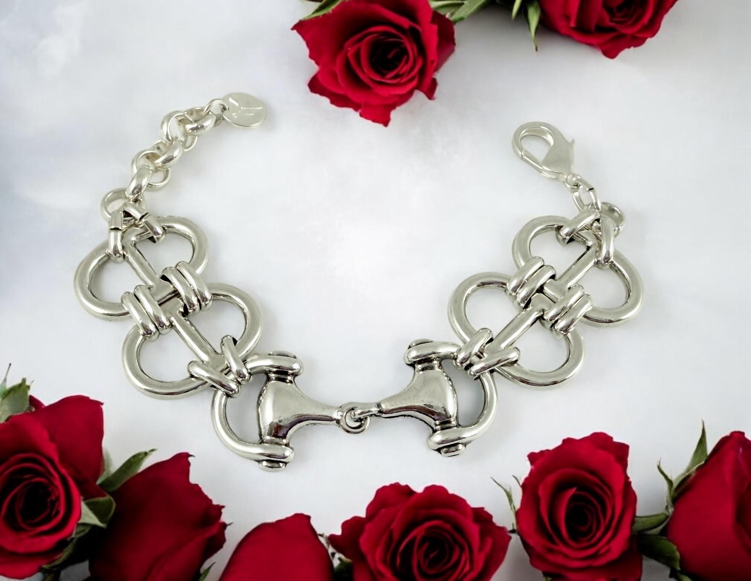 Chunky silver bracelet, cuff bracelet, silver bold bracelet, silver chain bracelet, thick link bracelet, uno de 50 style, statement bracelet