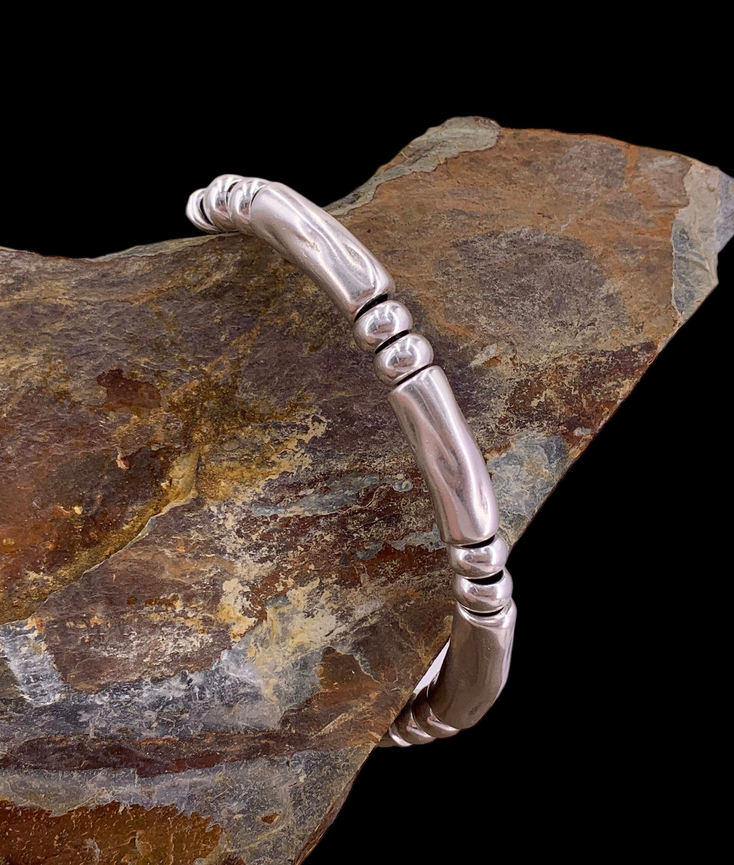 Thick silver bracelet with toggle clasp, chunky silver bracelet, heavyweight bracelet, unisex silver bracelet, bold bracelet, unique gift