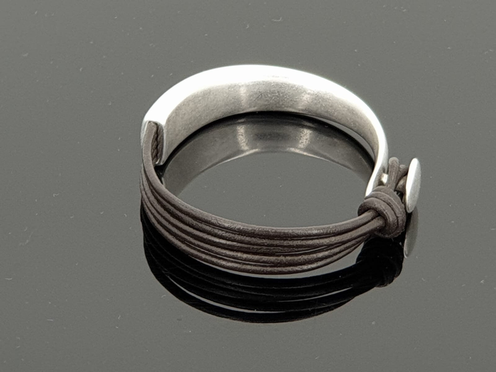 Half cuff Bracelet, leather bracelet for woman and men, silver bracelet, leather bracelet, rock bracelet, modern bracelet ,