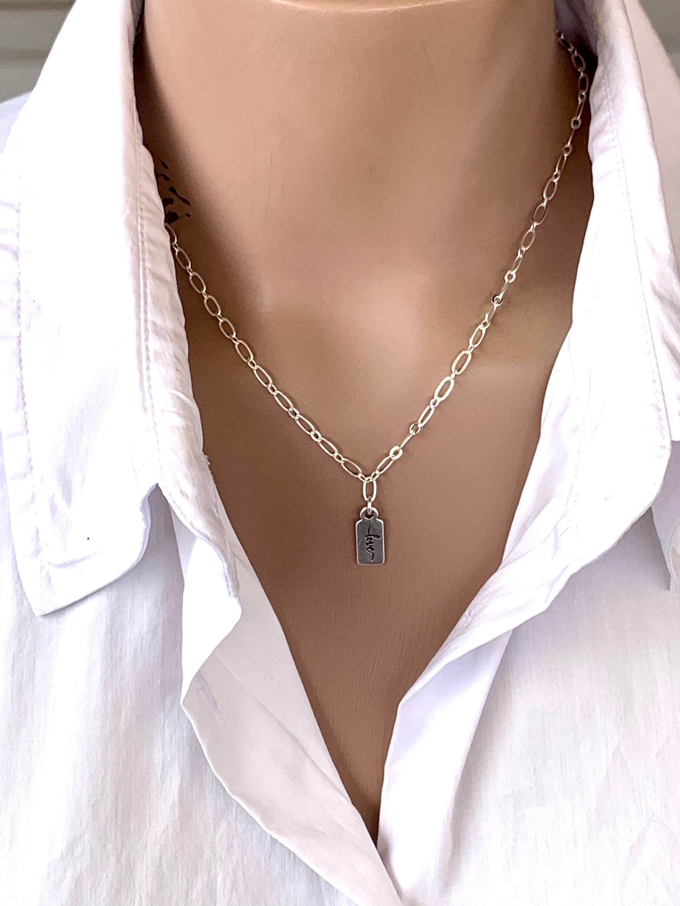 Dainty necklace with love for her, simple and elegant necklace, necklace with love poendant