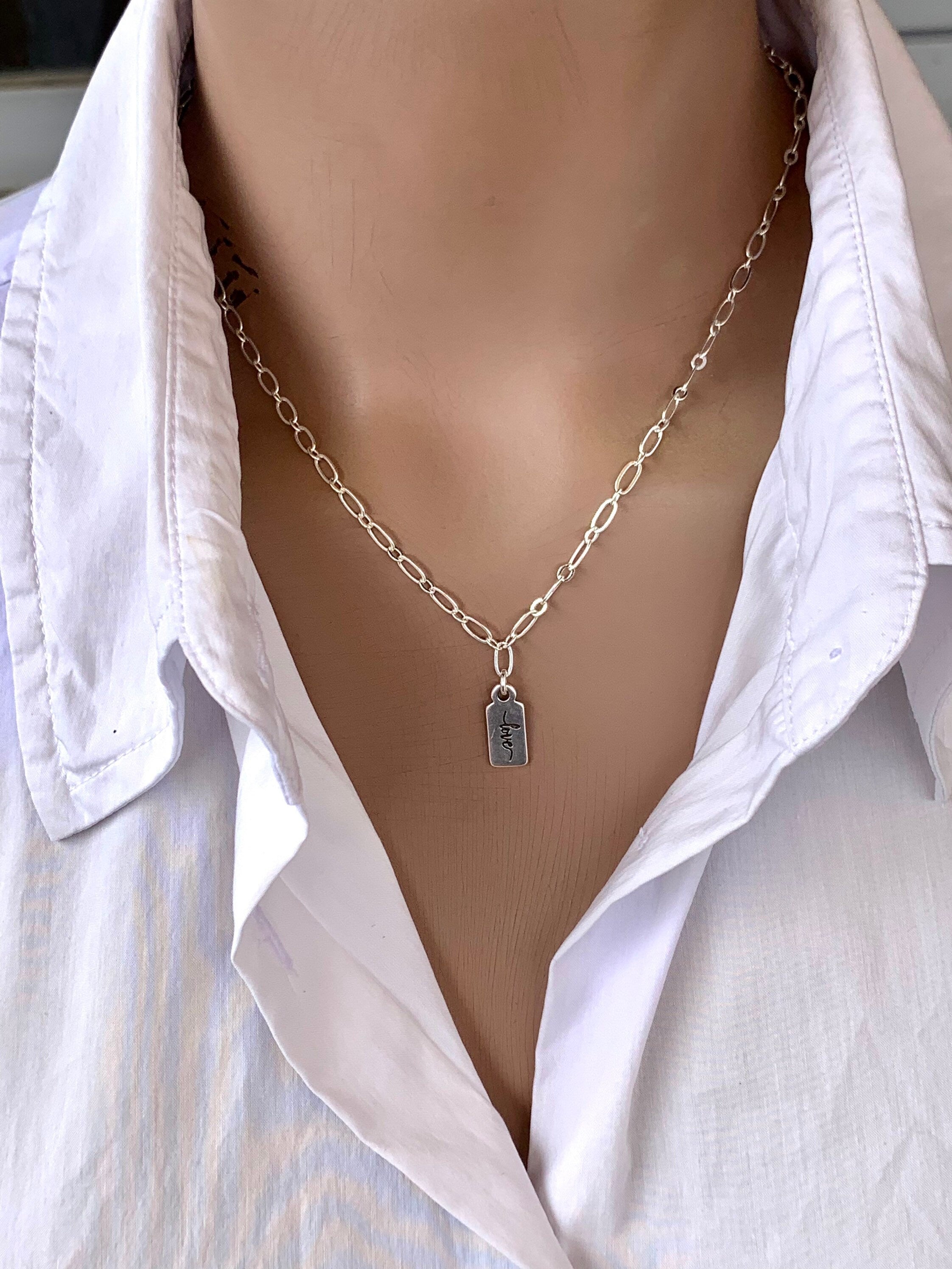 Dainty necklace with love for her, simple and elegant necklace, necklace with love poendant