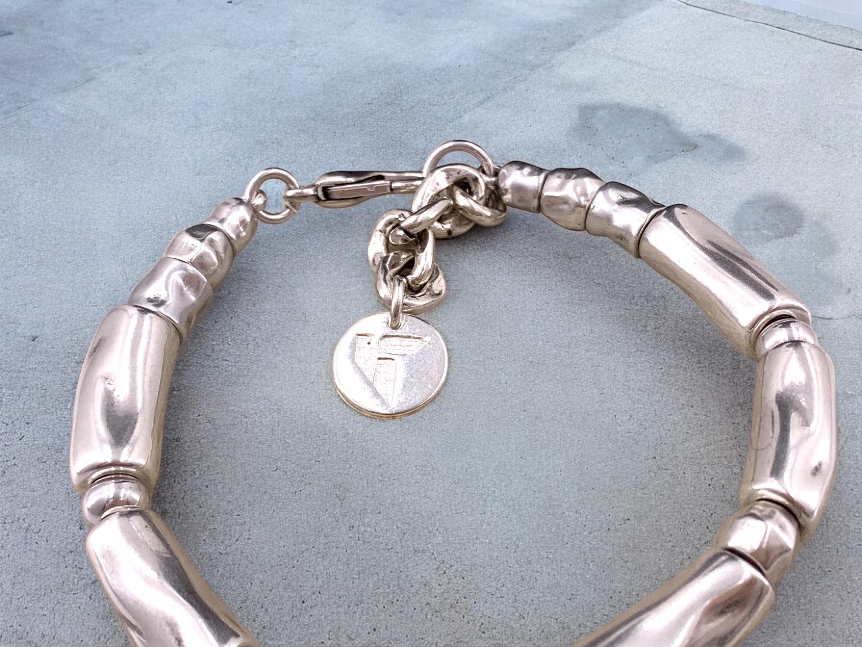 Silver bold bracelet, chunky bracelet, toggle silver bracelet, bulky bracelet, men silver chunky bracelet, uno de 50 style bracelet