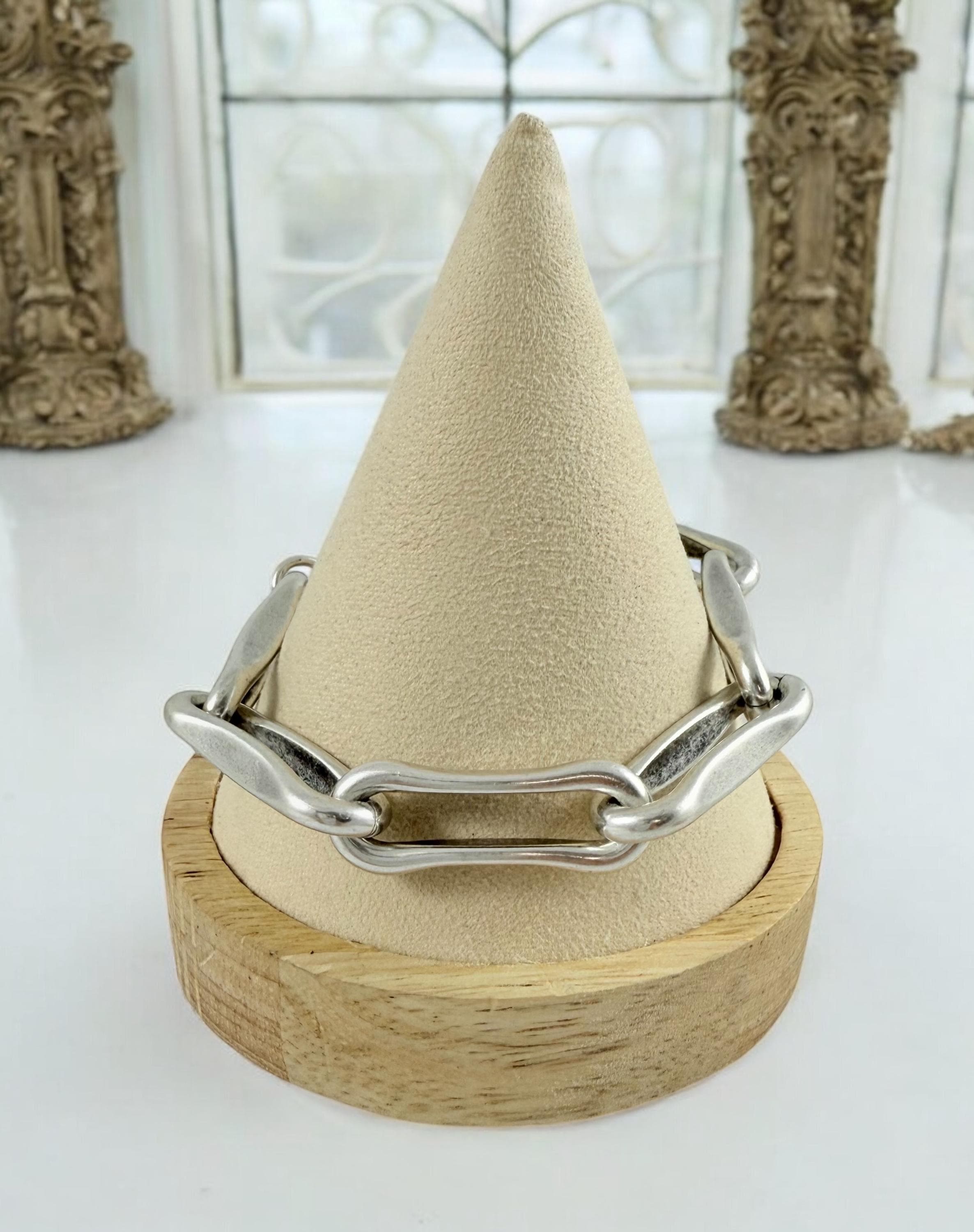 Chunky silver chain bracelet, silver bold bracelet, lightweight bracelet, thick link bracelet, uno de 50 style, statement big link bracelet